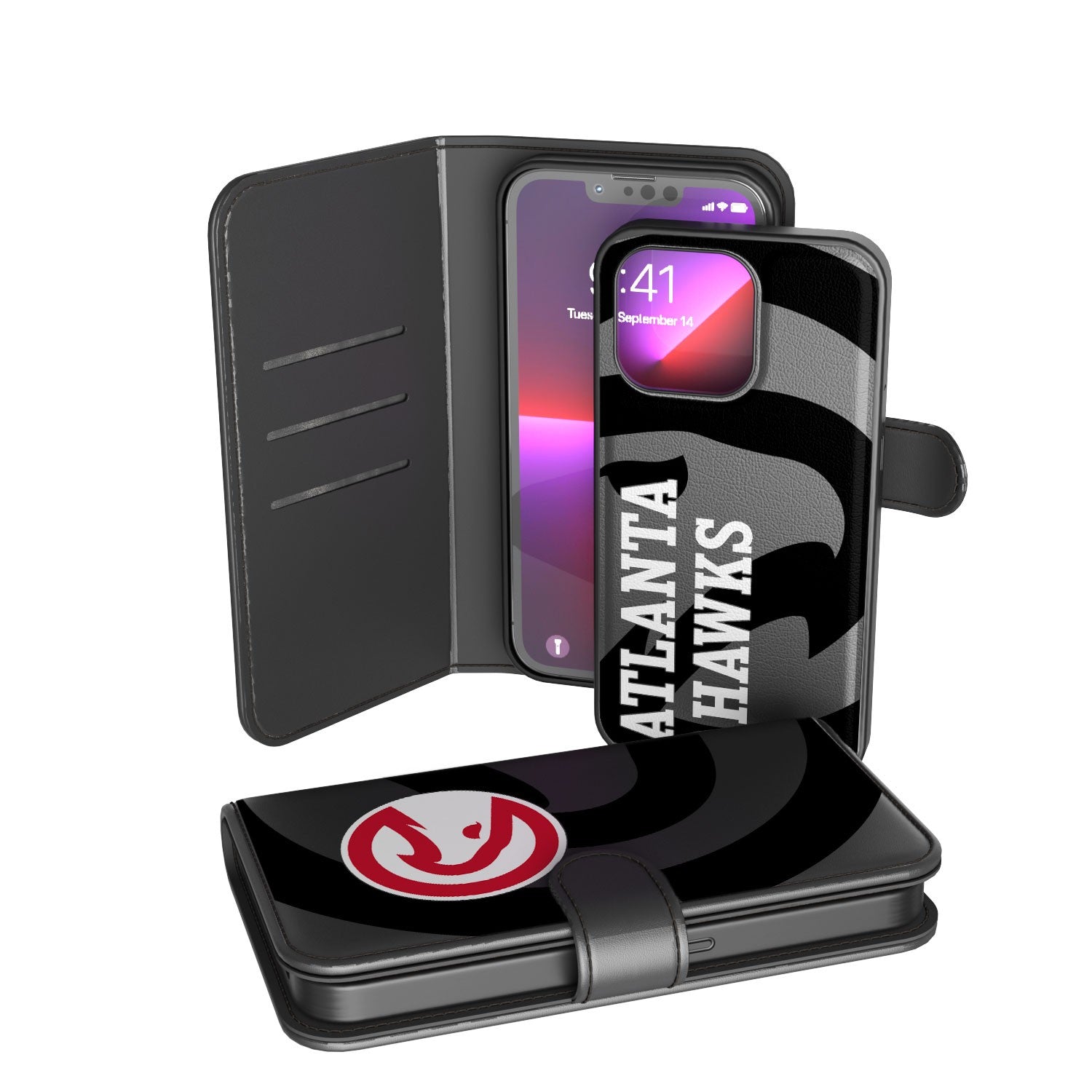 Atlanta Hawks NBA Tilt Wallet Phone Case for iPhone & Samsung - Slim Protective Cover with Card Holder for Fans & Basketball Lovers - Perfect for Games, Travel & Everyday Use