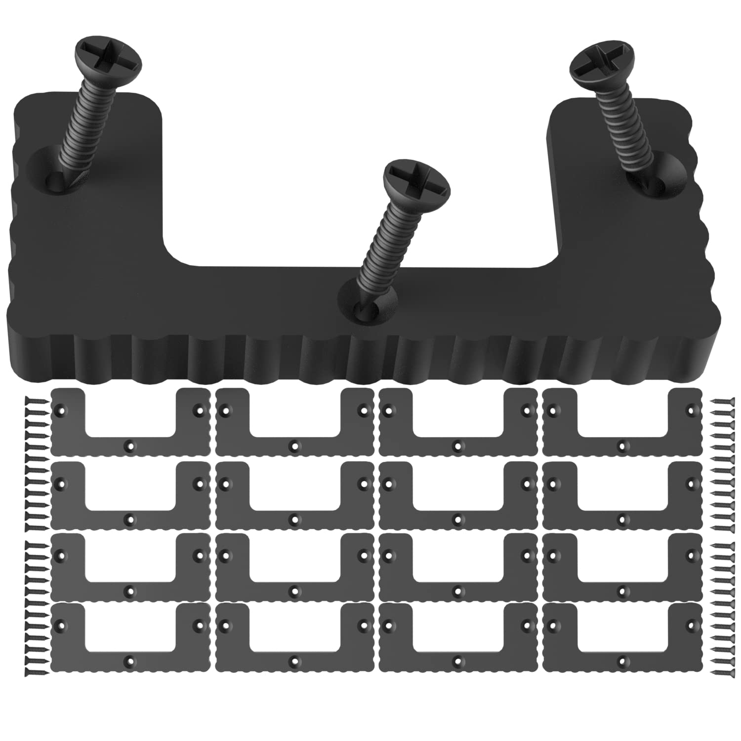 16PCS Milwaukee Packout Cleats & Feet - Compatible with Milwaukee Packout System, Tool Box Storage Mounting Accessories for Workshop, Garage, Truck & Job Site Organization (Black)