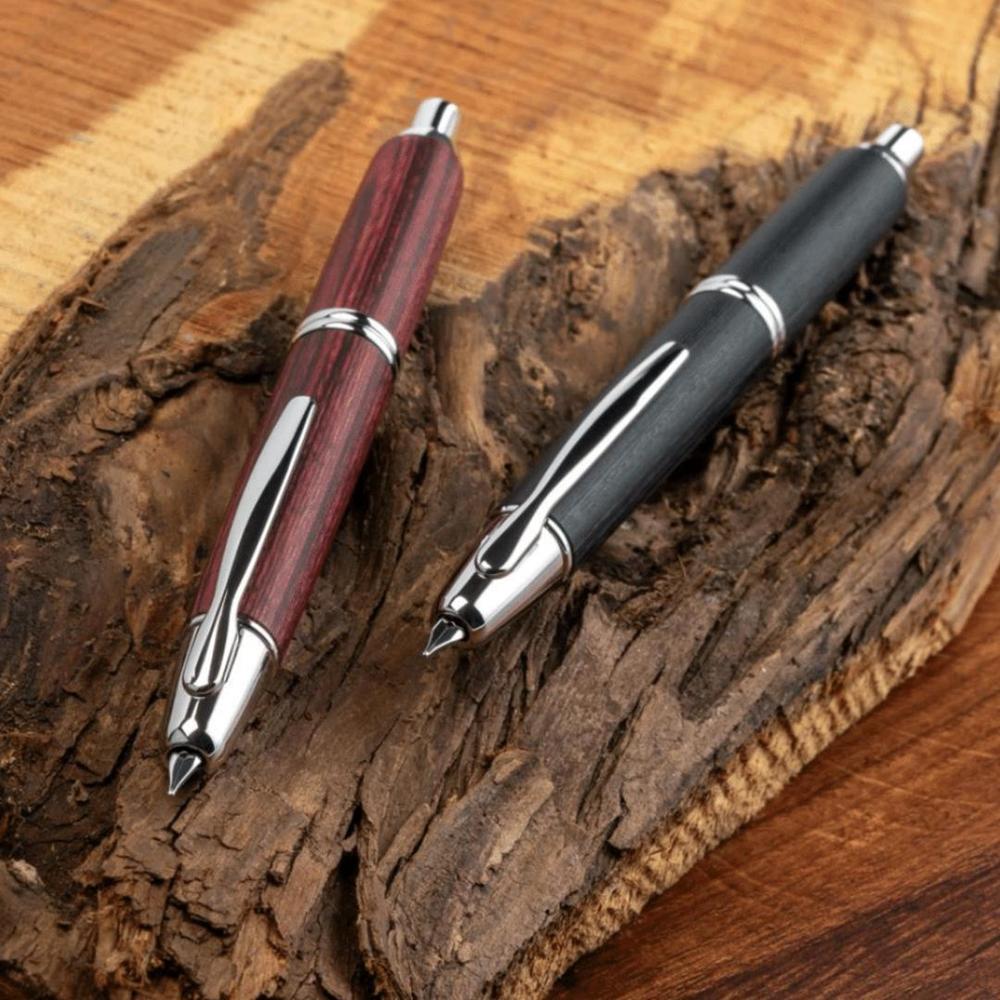 Premium Pilot Vanishing Point Fountain Pen - Birchwood Finish | Smooth Retractable Nib for Writing, Journaling & Professional Use