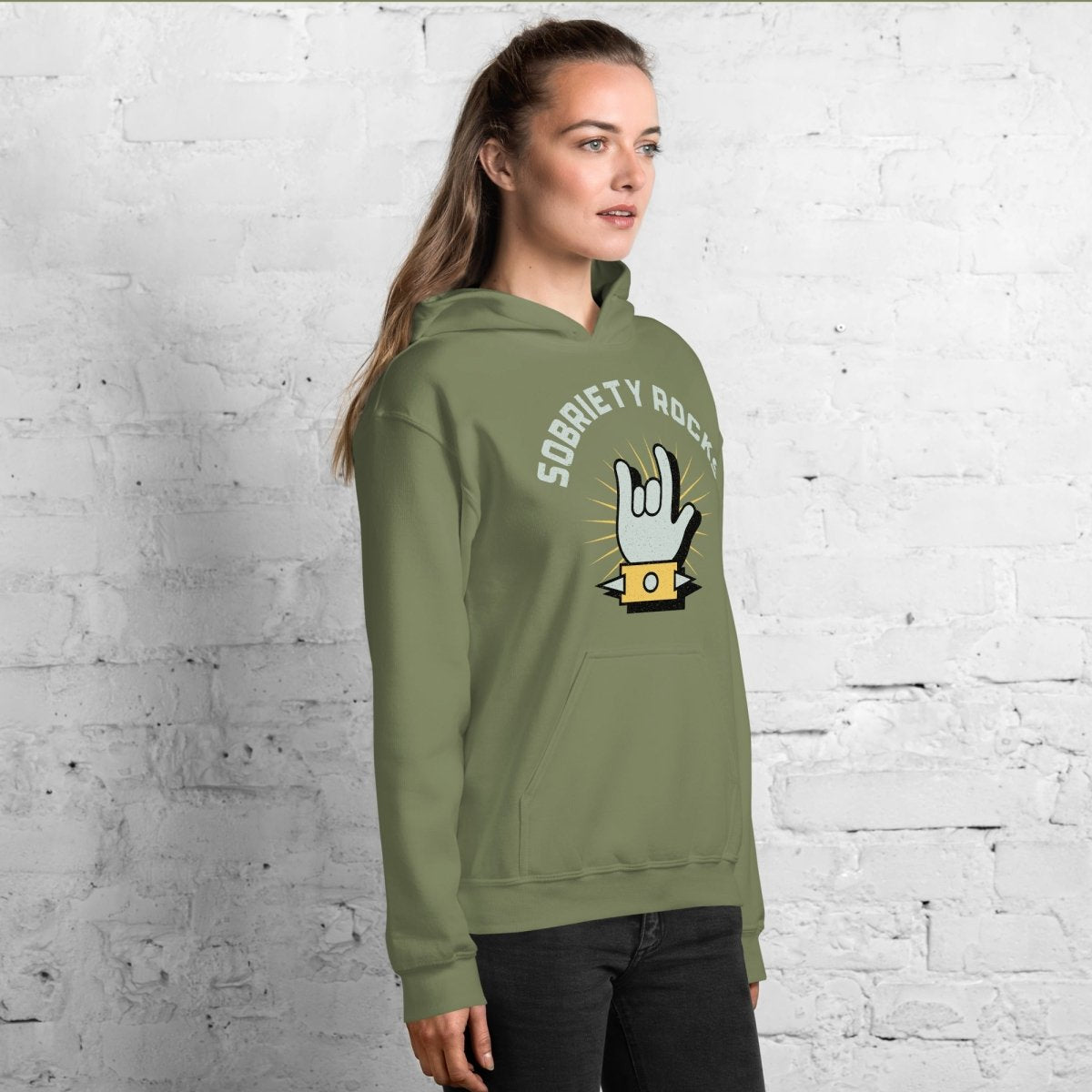 Sobriety Rocks Unisex Hoodie - Comfortable & Stylish Pullover Sweatshirt for Men & Women | Perfect for Sober Living, Recovery Support & Casual Wear