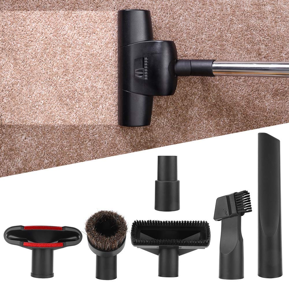 AUNMAS 6-Piece Universal Vacuum Cleaner Accessories Kit - Suction Brush, Adapter & Floor Care Attachments for All Major Vacuum Brands | Ideal for Hardwood, Carpet & Pet Hair Cleaning