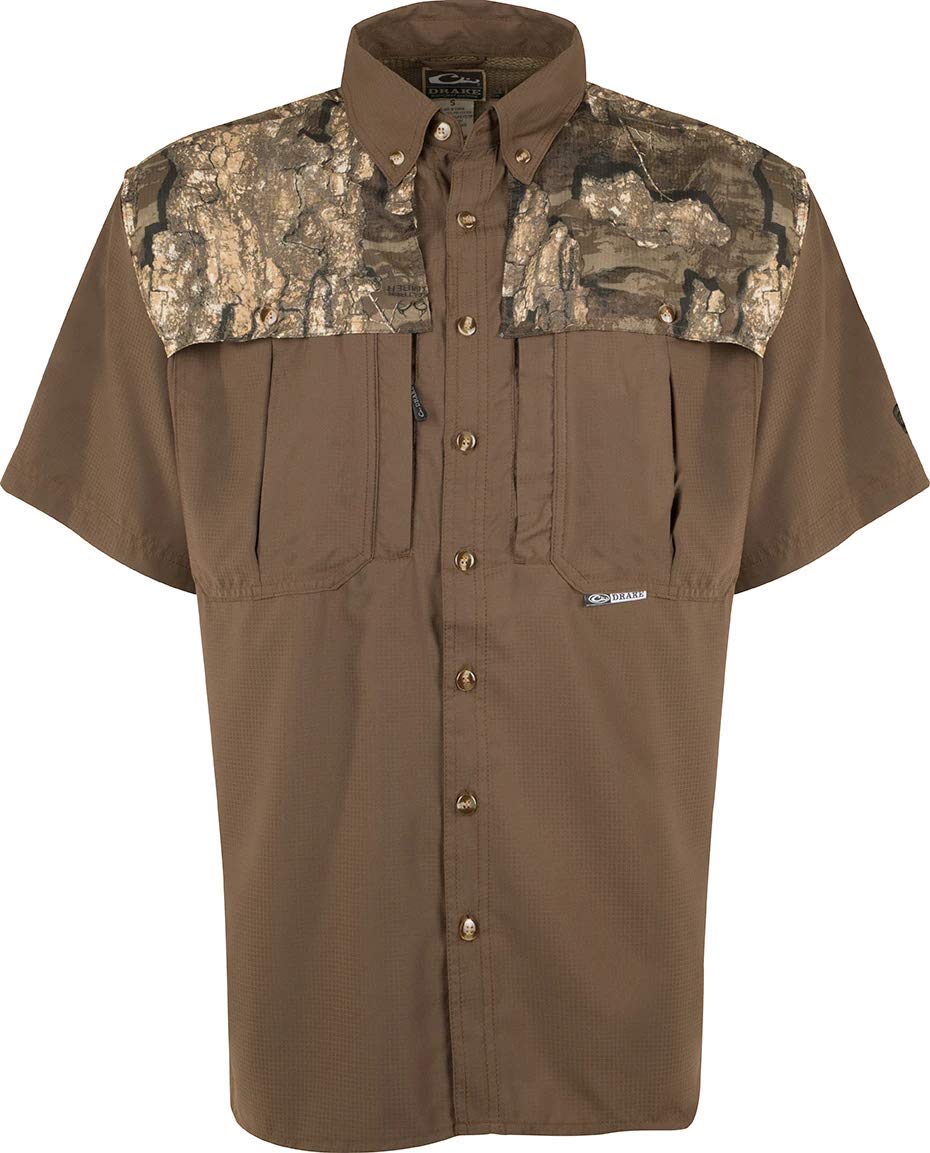 Drake EST 2-Tone Lightweight Wingshooter Short Sleeve MX5 Shirt - Comfortable Hunting & Outdoor Performance Wear for Men