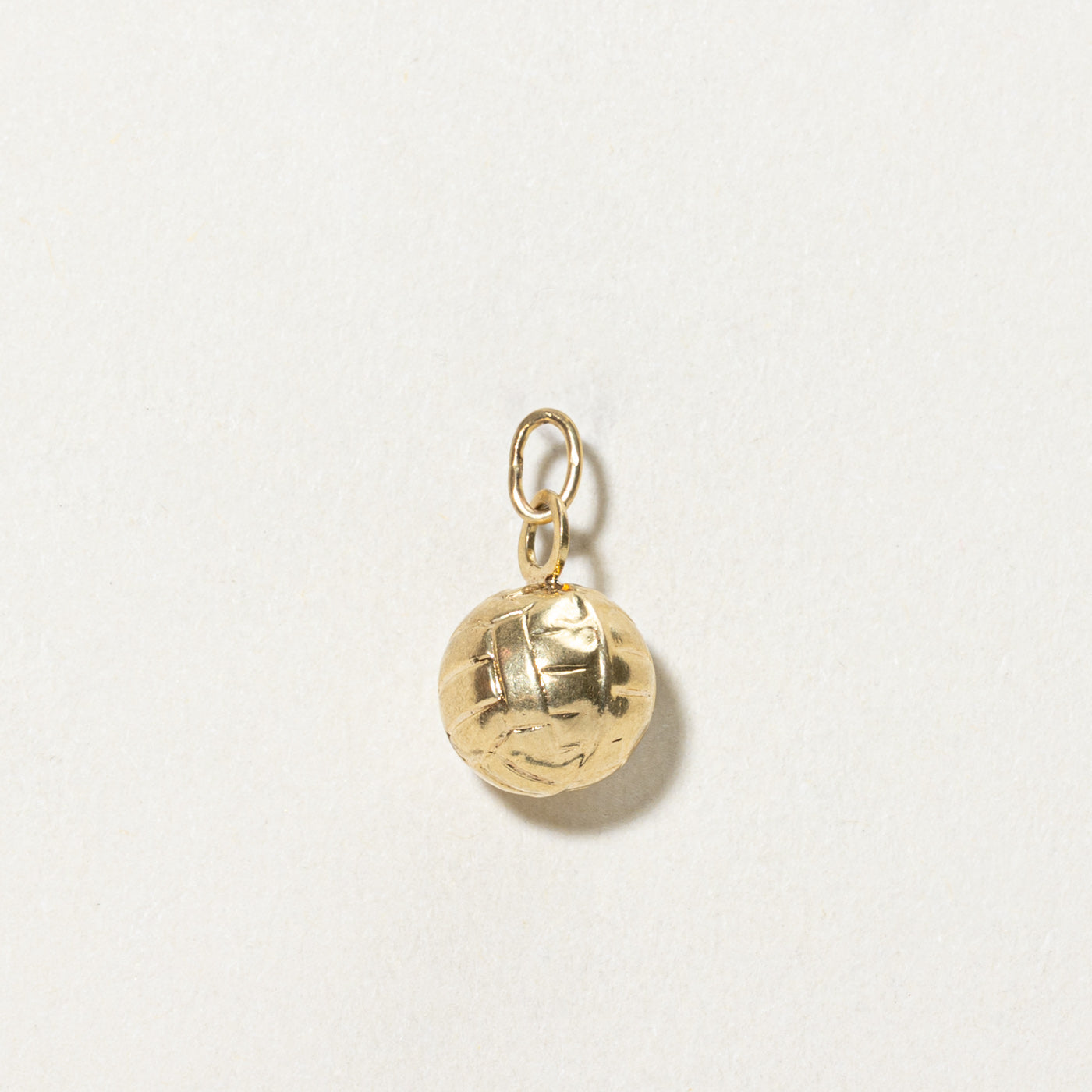 18K Yellow Gold Volleyball Charm Pendant - Elegant Jewelry Gift for Volleyball Players & Fans - Perfect for Necklaces, Bracelets & Sports-Themed Accessories