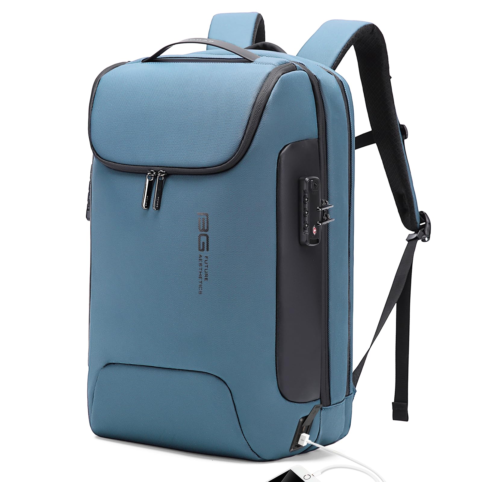 BANGE Anti-Theft Waterproof Travel Backpack with USB 3.0 Charging Port - Business Laptop Backpack for Women Fits 17.3 Inch Notebook - Perfect for Work Commute, College Campus & International Travel