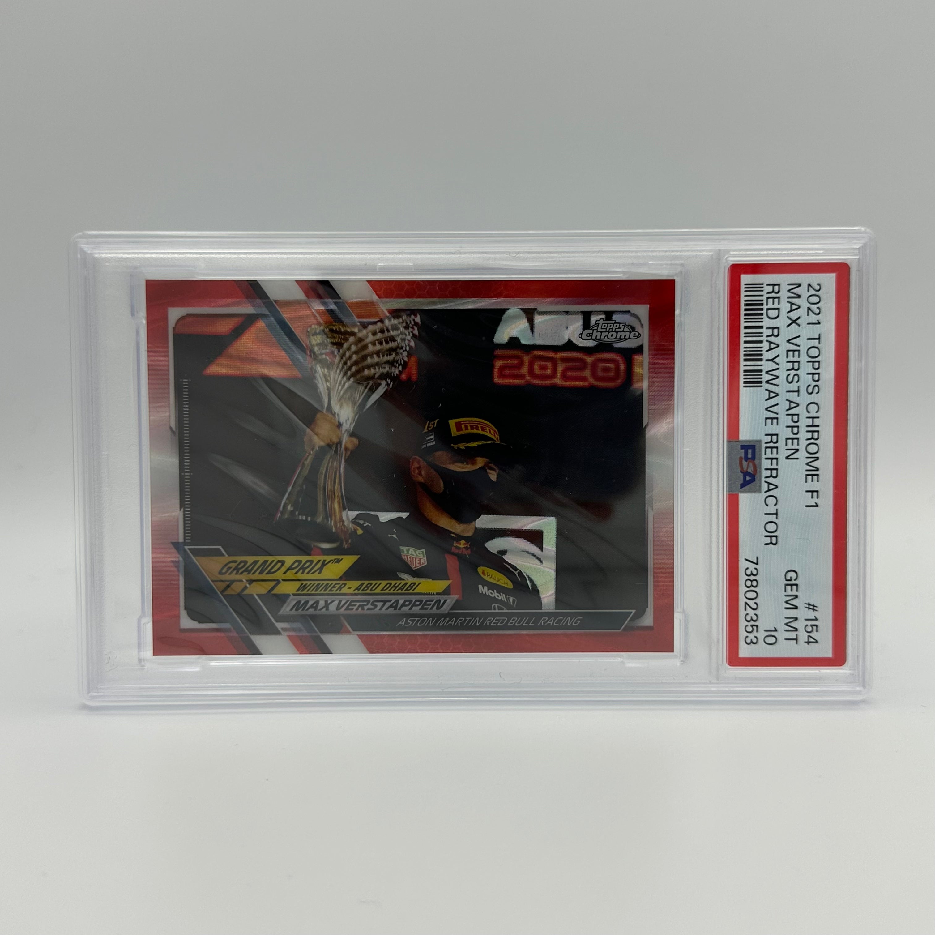 PSA 10 1/5 MAX VERSTAPPEN #154 RED RAYWAVE REFRACTOR - Rare Trading Card for Collectors & F1 Fans - Perfect for Display, Investment & Sports Memorabilia Collections