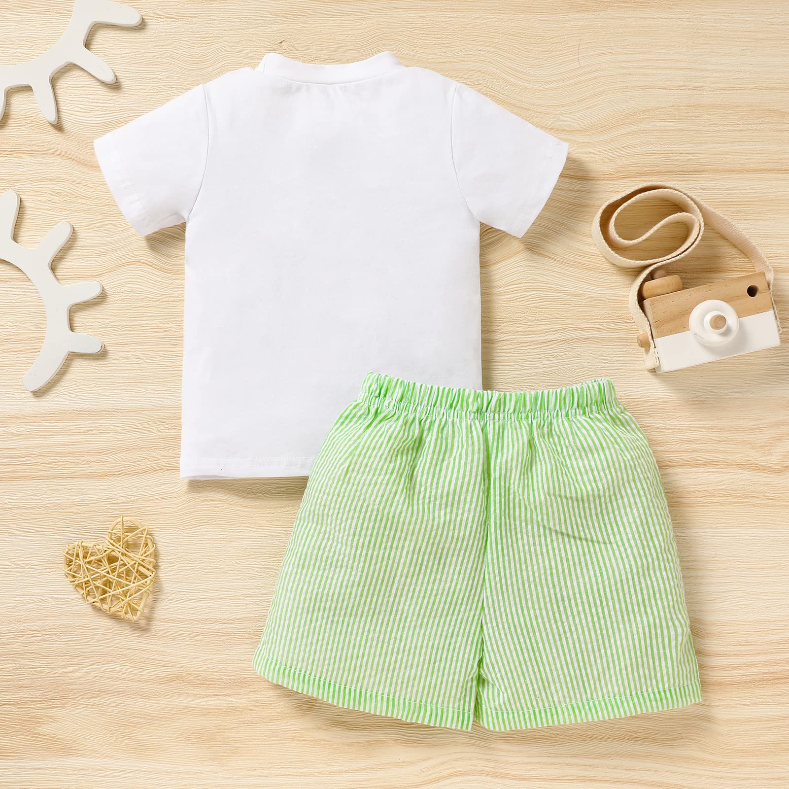 Sinhoon Toddler Easter Outfits - Cute Bunny Graphic T-Shirt & Striped Casual Pants Set for Baby Boys & Girls (6-24 Months) | Unisex Spring Holiday Outfit for Easter Egg Hunt & Family Photos