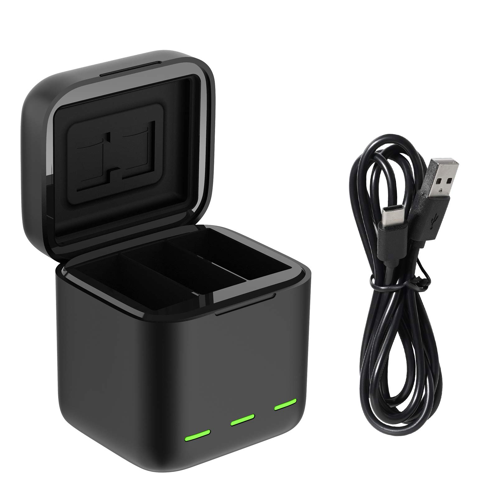 GoPro Hero 9 Battery Charger - 3-Channel USB Fast Charging Station for GoPro Hero 9 Black & Extended Batteries | Portable Power Solution for Travel, Vlogging & Outdoor Adventures