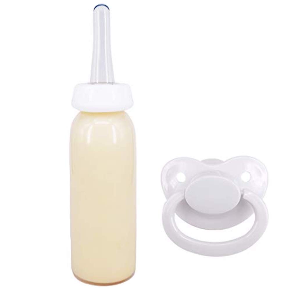 ENVY BODY SHOP Adult Baby Bottle - ABDL & DDLG Milk Bottles for Age Play, Little Space & Regression Therapy - Perfect for Nursery Roleplay, Caregiver Scenes & Sensory Comfort (White)