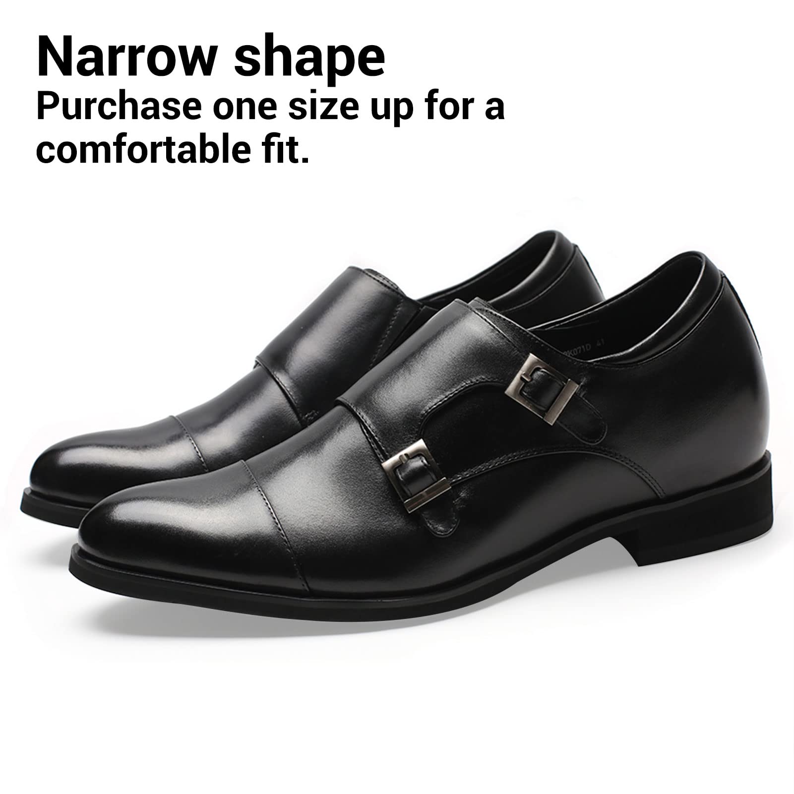 CHAMARIPA Men's Elevator Shoes with Built-in Height Insoles - Breathable Leather Dress Shoes for Men | Anti-Slip, Arch Support & Hidden Height Boost (1-3 Inches) | Perfect for Work, Dating & Formal Events