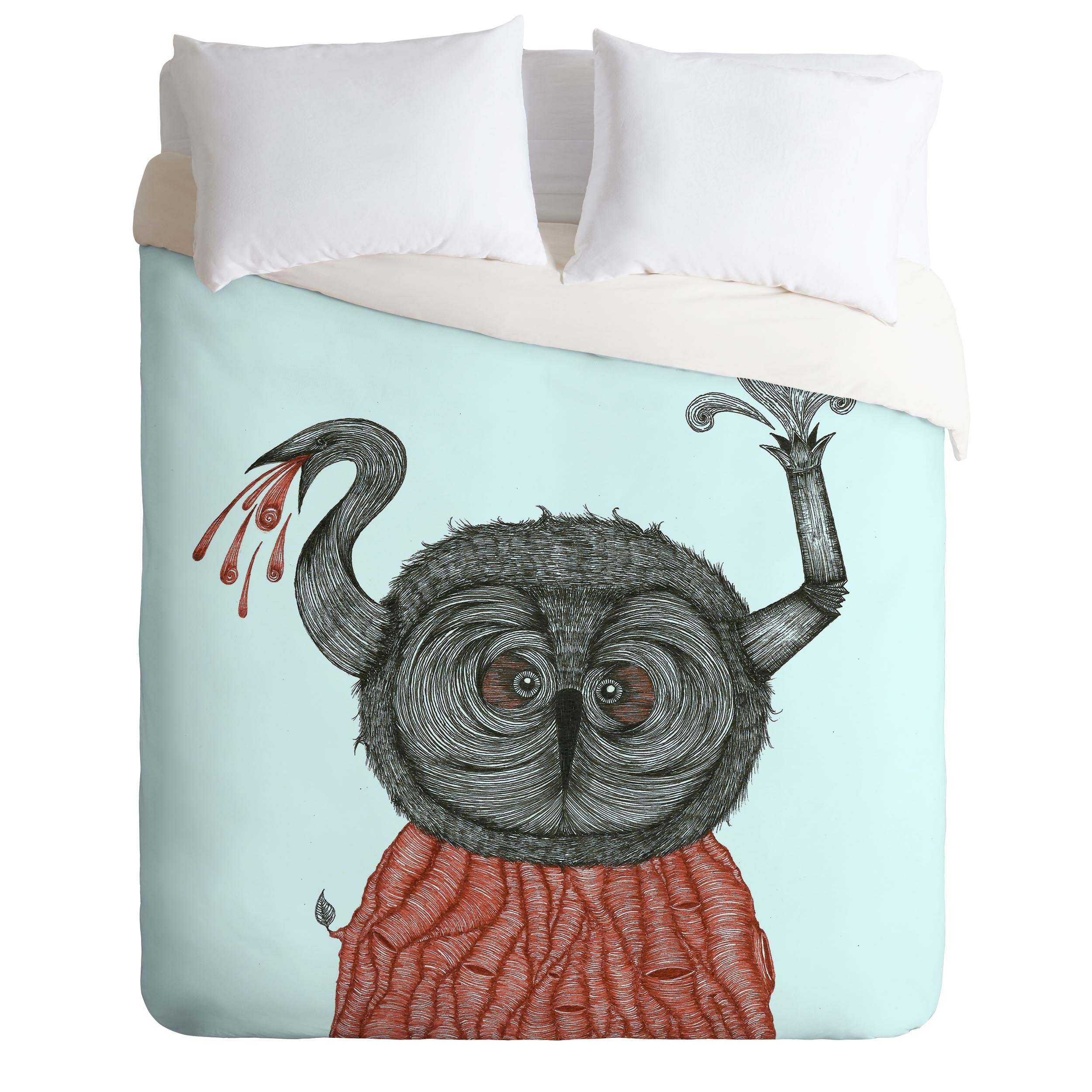 Deny Designs Duane Hosein The Incredibly Wise And Wired Colonel T Duvet Cover - Queen Size, Soft Microfiber Bedding Set for Modern Bedroom Decor | Perfect for Guest Rooms, Dorms & Cozy Home Styling