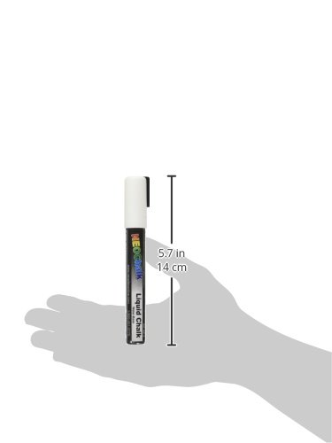 NeoChalk Liquid Chalk Marker - White Chisel Tip for Whiteboards, Glass, Windows & Non-Porous Surfaces - Ideal for Restaurants, Classrooms & Office Use