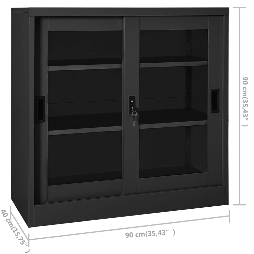Heavy Duty Metal Garage Storage Cabinet with Sliding Doors - 35.4