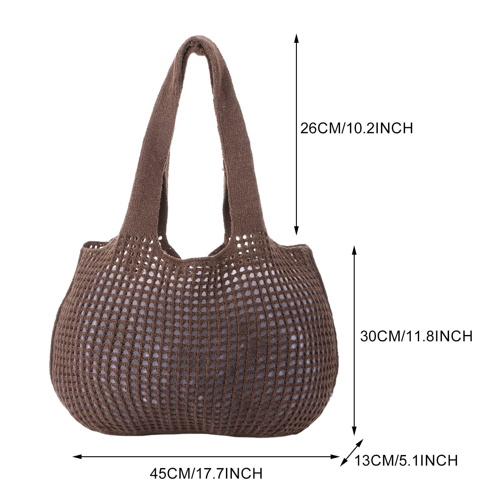 Ovida Women's Large Crochet Beach Tote Bag - Summer Mesh Shoulder Bag for Women, Cute Aesthetic Handbag for Beach, Pool, Vacation & Travel Accessories