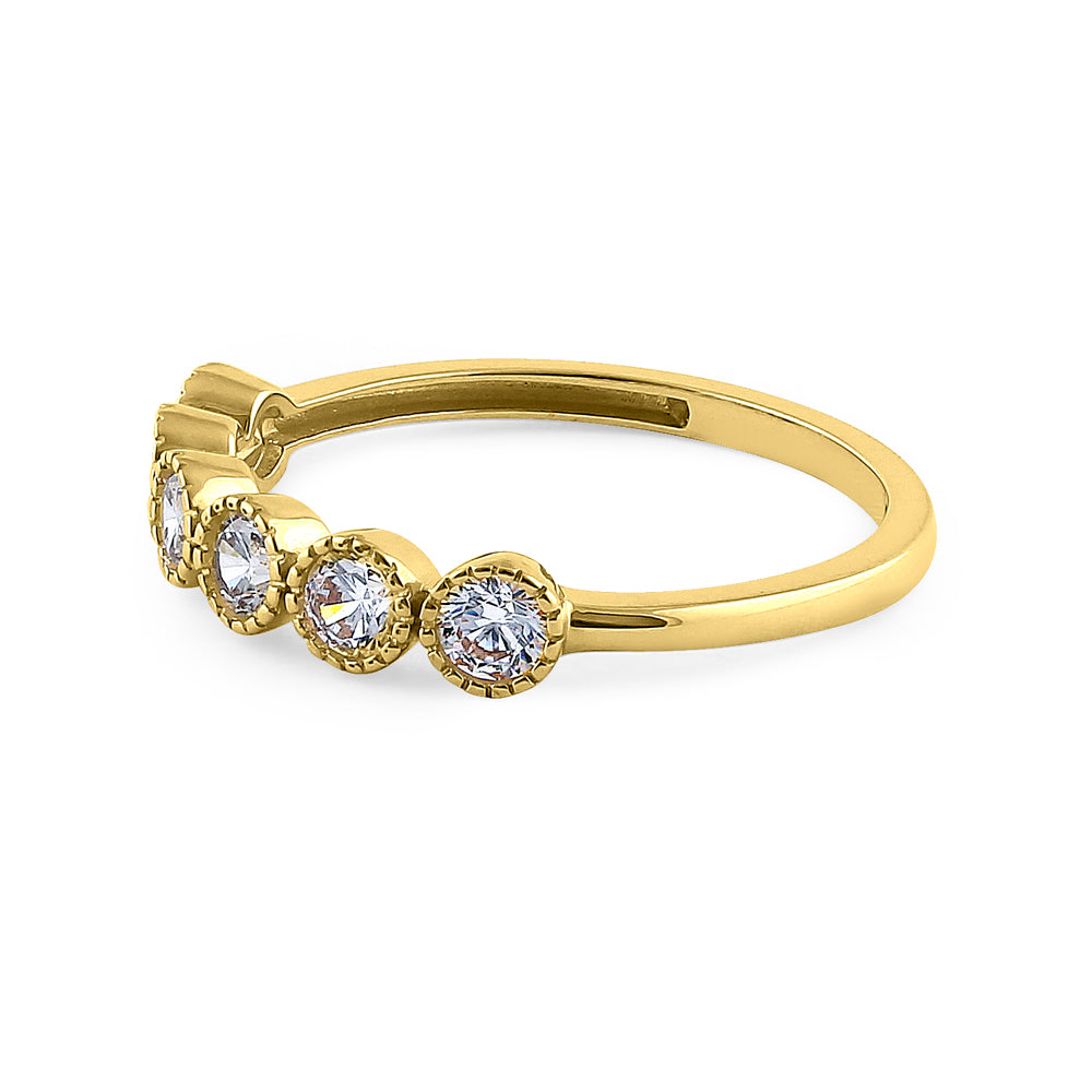14K Solid Yellow Gold Round Diamond Ring - 0.75 Carat Total Weight, Elegant Wedding Band, Anniversary Gift for Her, Perfect for Engagement, Proposal & Special Occasions