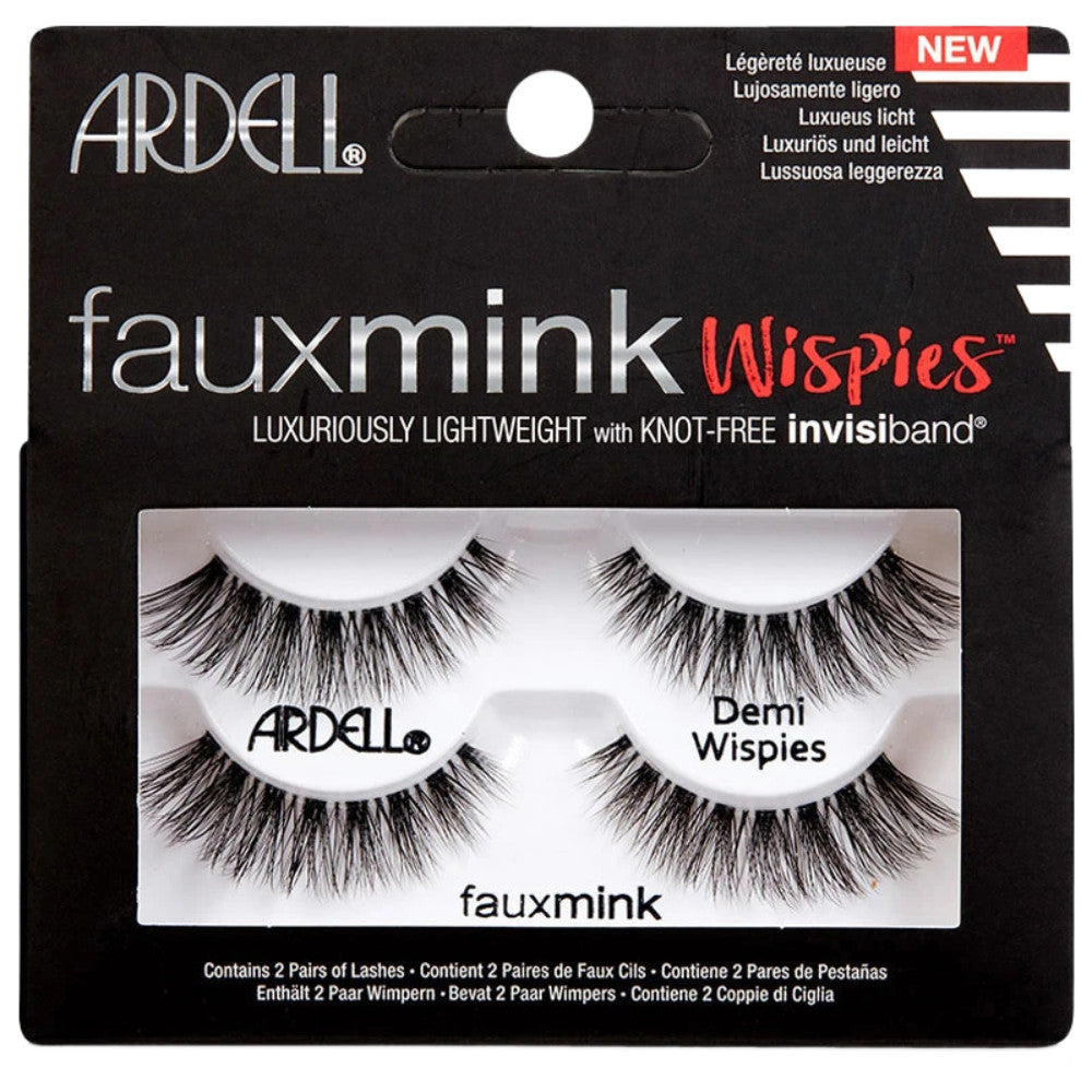 Ardell Faux Mink Demi Wispies False Eyelashes - Twin Pack for Natural Volume & Length - Perfect for Everyday Wear, Special Occasions & Makeup Looks