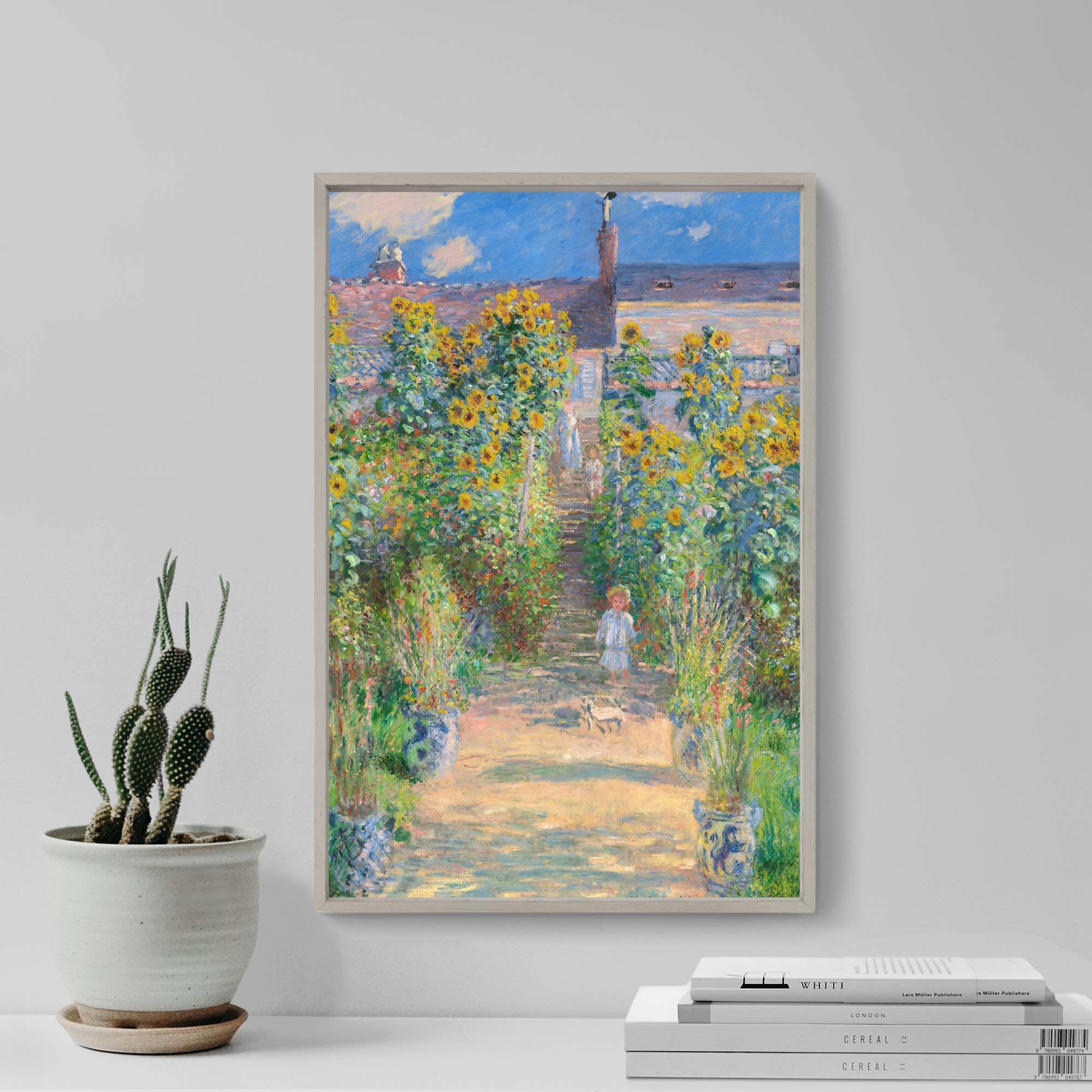 Claude Monet The Artist's Garden at Vetheuil (1881) - High Quality A3 Art Print Poster - Lustre Paper Wall Decor for Home, Office & Gifts - Landscape Painting Reproduction 29.7x42cm - Perfect for Living Room, Bedroom & Art Lovers