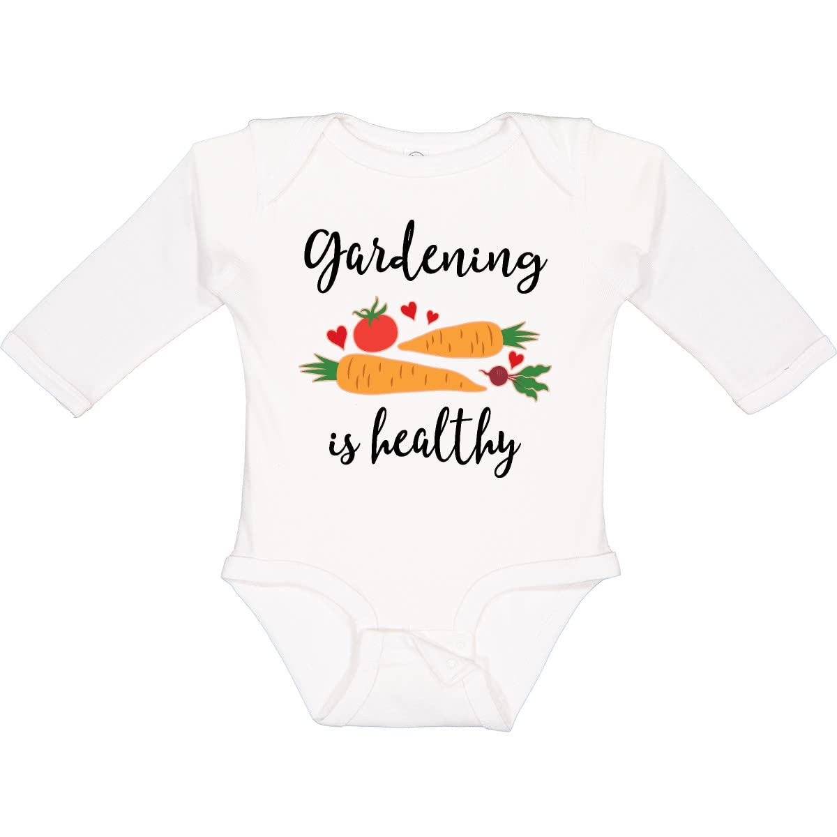 Inktastic Gardening Is Healthy Gardener Long Sleeve Creeper - Comfortable Baby Bodysuit for Outdoor Activities & Nature Lovers