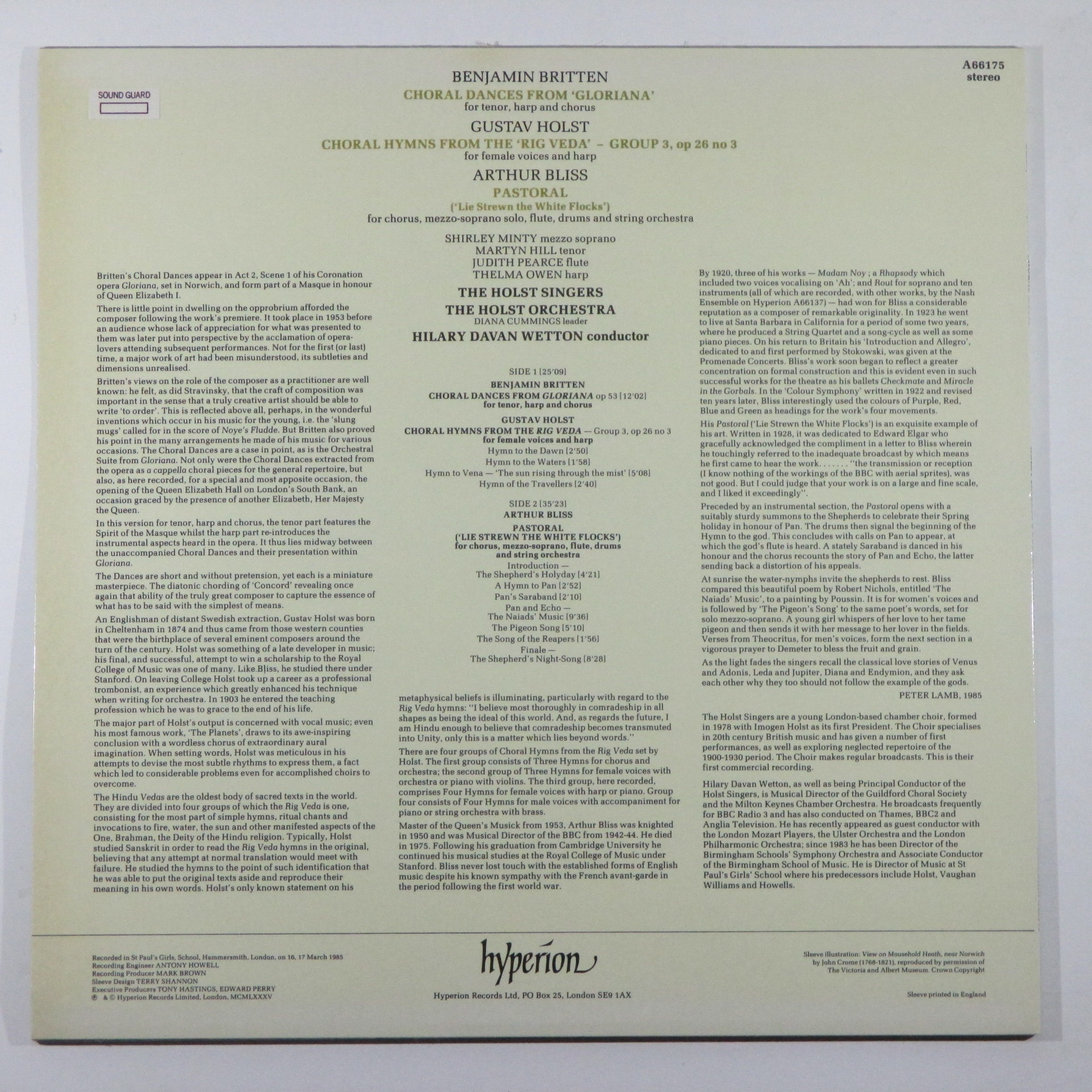 Britten: Choral Dances From 'Gloriana' / Bliss Pastoral 'Lie Strewn the White Flocks' / Holst: Choral Hymns From the Rig Veda – Classical Choral Music for Performances, Sacred Concerts & Church Choirs