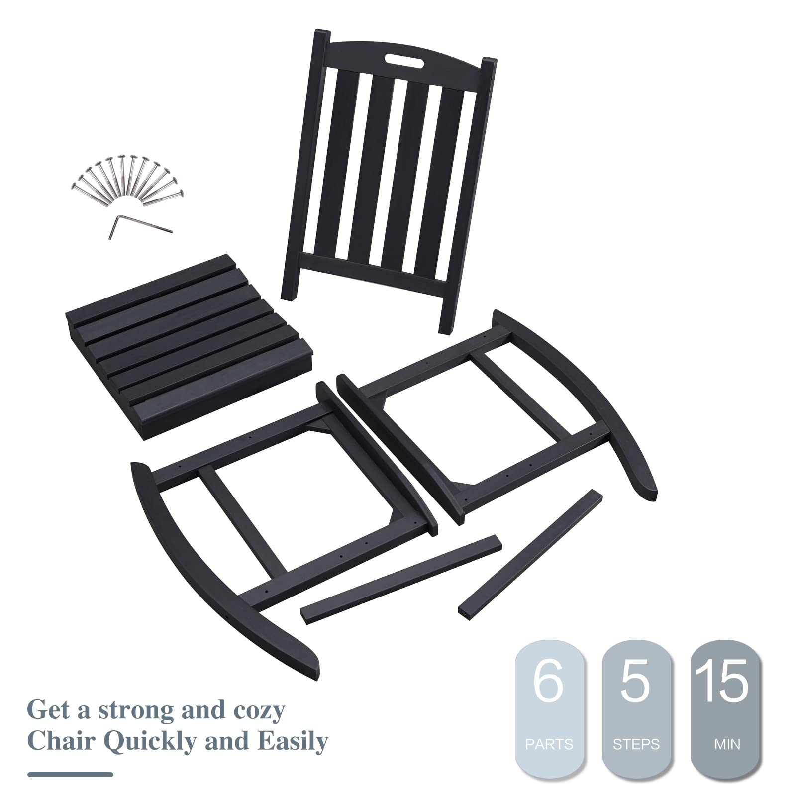 **Psilvam Oversized Outdoor Rocking Chair - 21