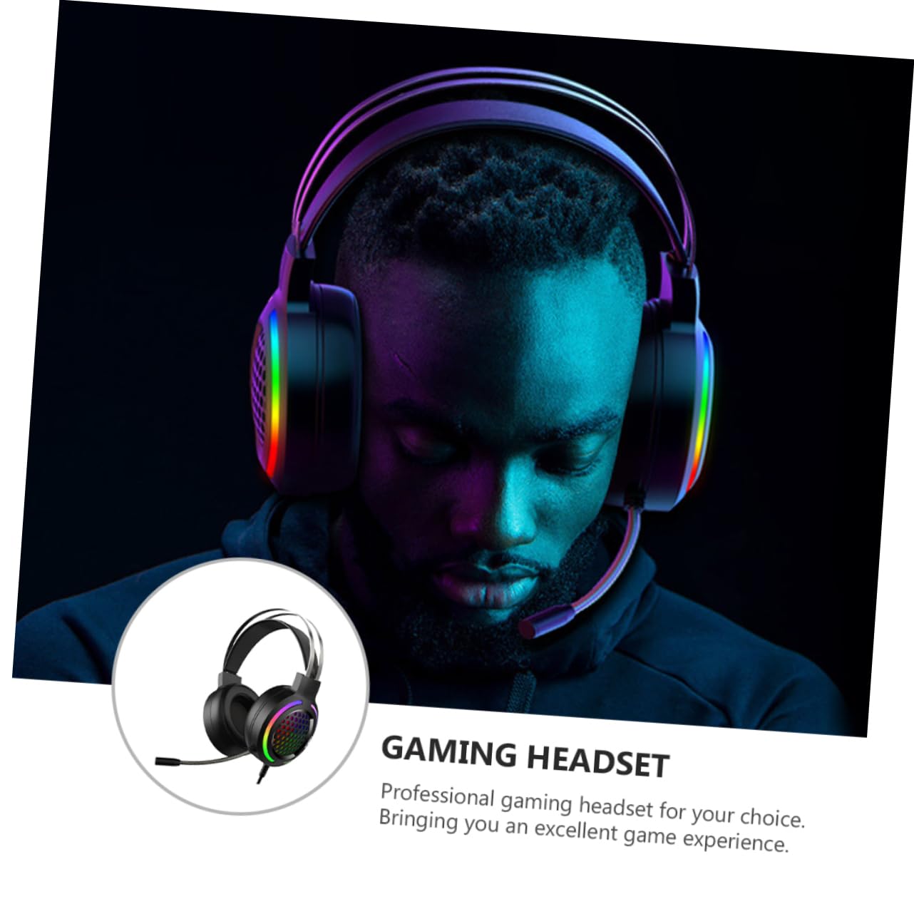 Levemolo RGB Gaming Headset - Lightweight Noise-Canceling Headphones with Breathable Earmuffs & Stylish Design for PC/PS5/Xbox Gamers - Perfect for Esports, Streaming & Late-Night Gaming Sessions (Black)