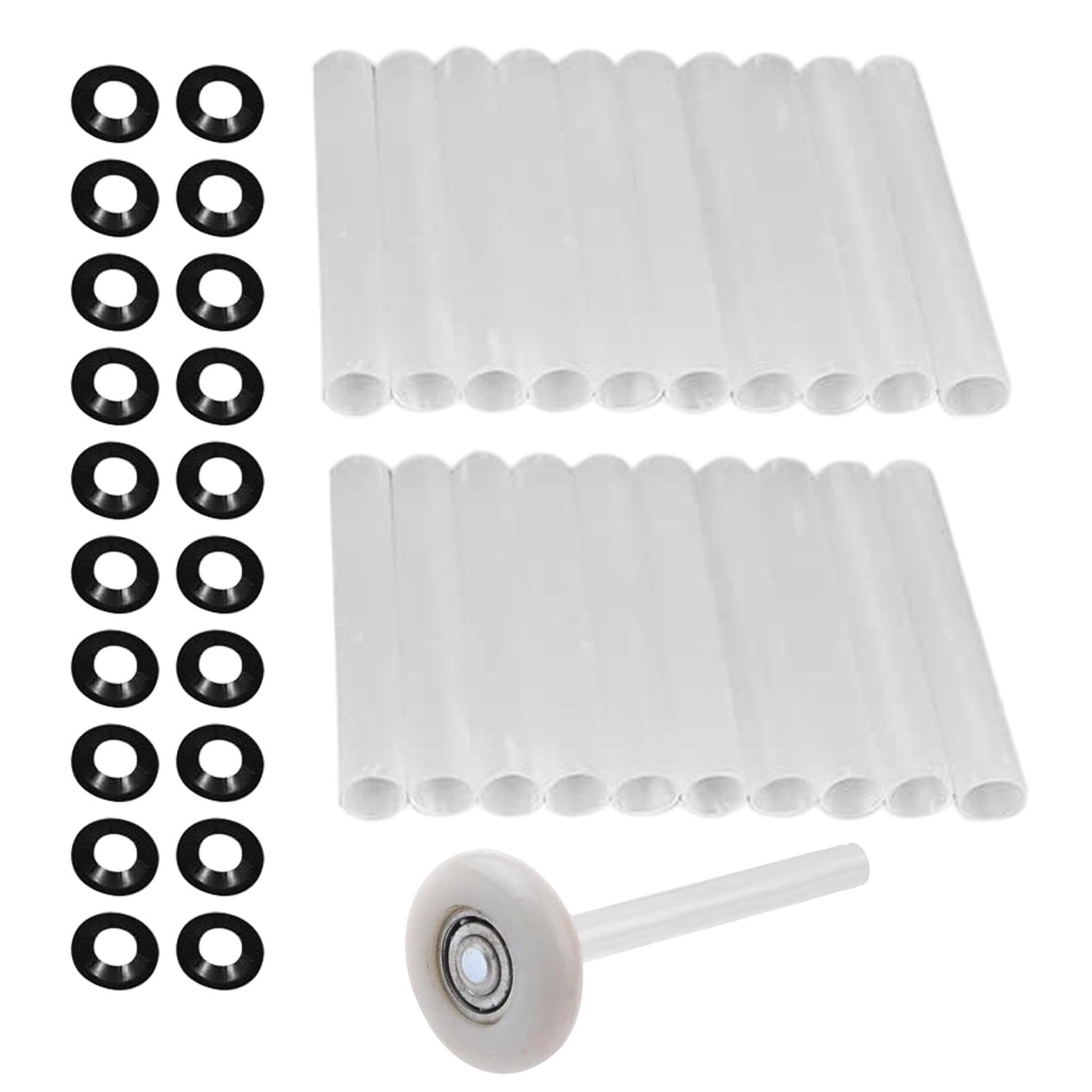 20 Pack High Precision Garage Door Rollers with Quiet Roller Sleeves | Heavy Duty Garage Door Hinge Replacement | Smooth Operation for Residential & Commercial Garage Doors | DIY Installation & Maintenance Solution