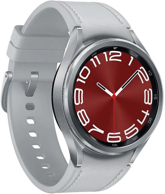 Samsung Galaxy Watch6 Classic (43mm, Bluetooth) Smartwatch with GPS, Sleep Tracking, ECG, Heart Rate Monitor, Fall Detection, SOS, Fitness Tracker - Silver (Renewed) - Perfect for Workouts, Running & Daily Health Monitoring