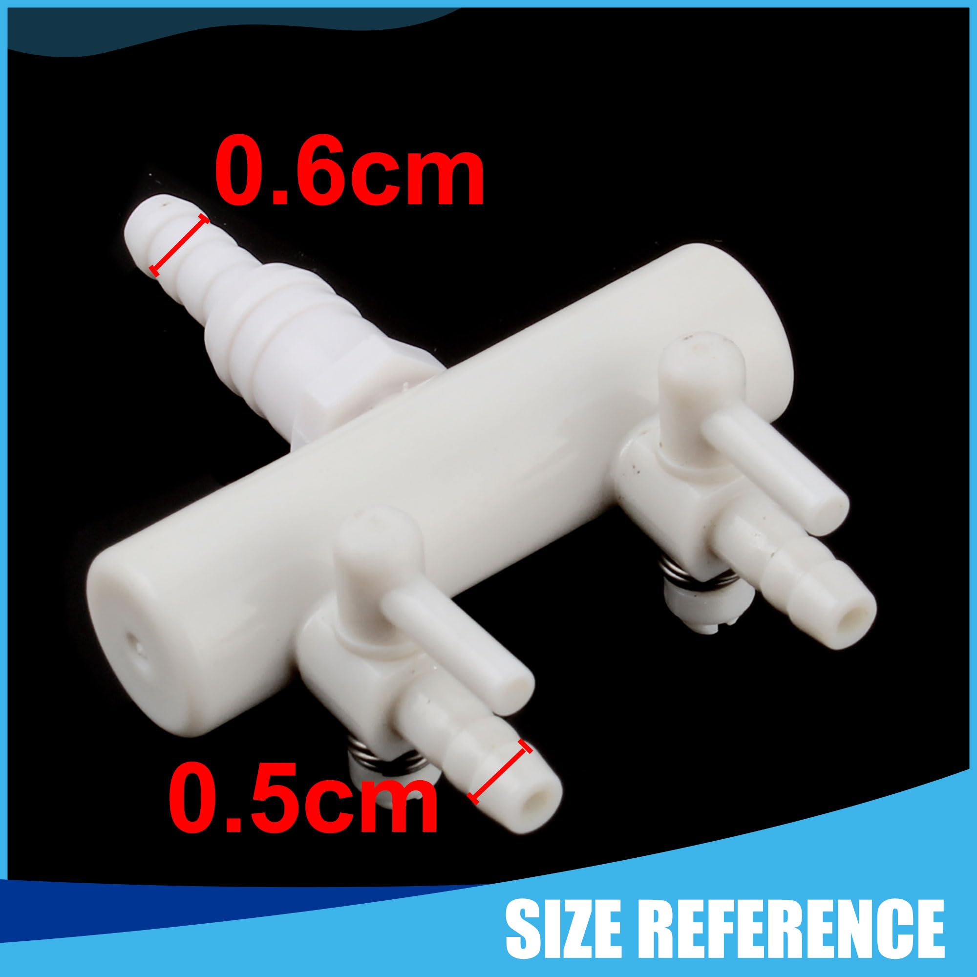 2-Way Plastic Air Splitter for Aquarium - 2.5 Inch Air Flow Control Valve with Tubing - Perfect for Fish Tank Oxygen Distribution & Air Pump Systems (White) - Ideal for Home Aquariums, Fish Breeding Tanks & Hydroponic Systems