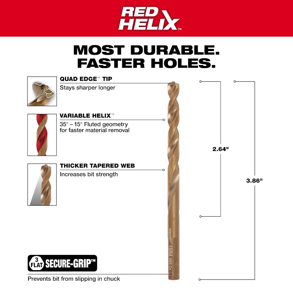 Milwaukee 48-89-2312 Cobalt Drill Bit Rod - 15/64