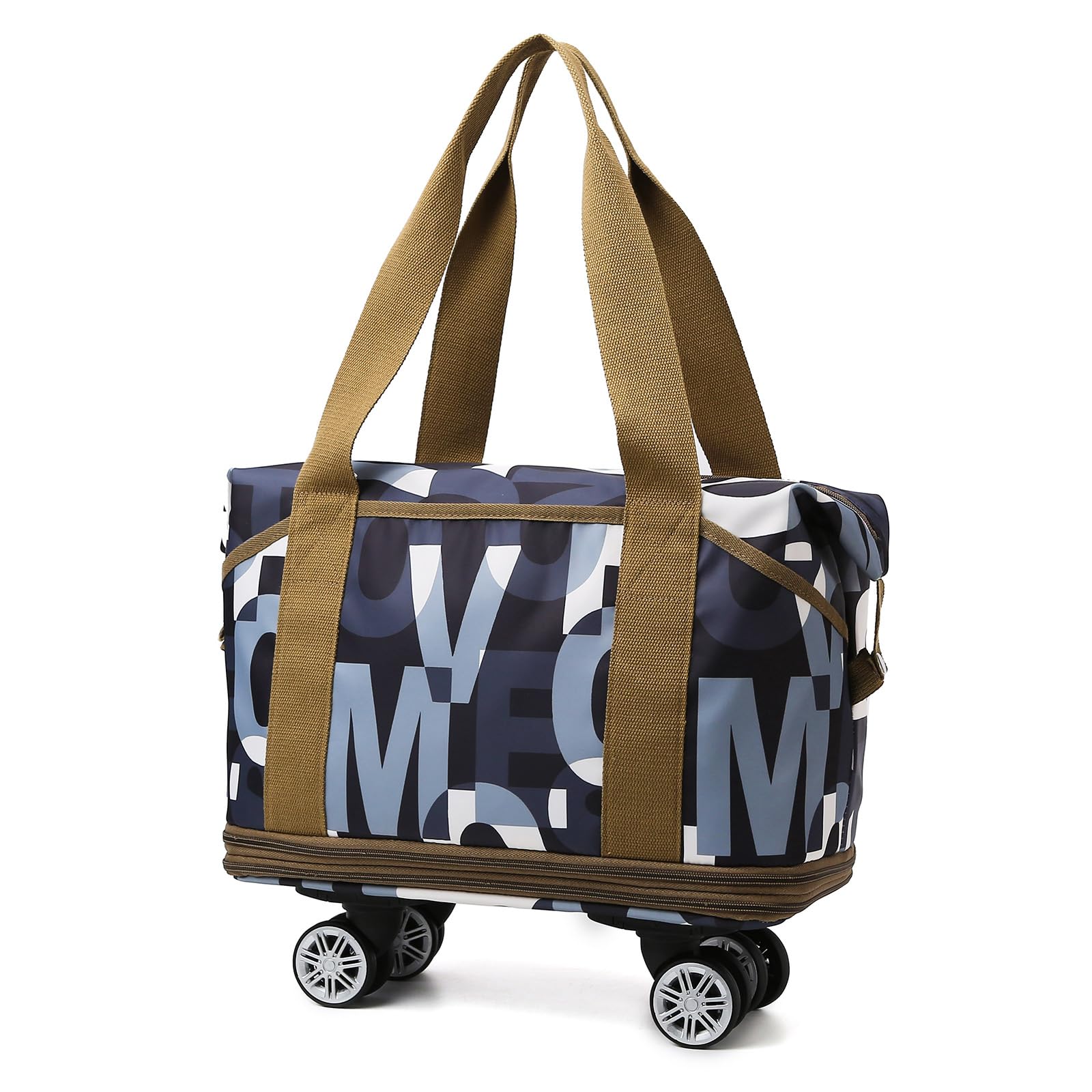 Expandable Travel Duffel Bag for Women with Shoulder Strap - Water-Resistant Gym Bag, Weekender Tote with Detachable Wheels & Wet-Dry Compartments | Carry On Luggage Compatible for Workouts, Yoga, Beach Trips & Weekend Getaways