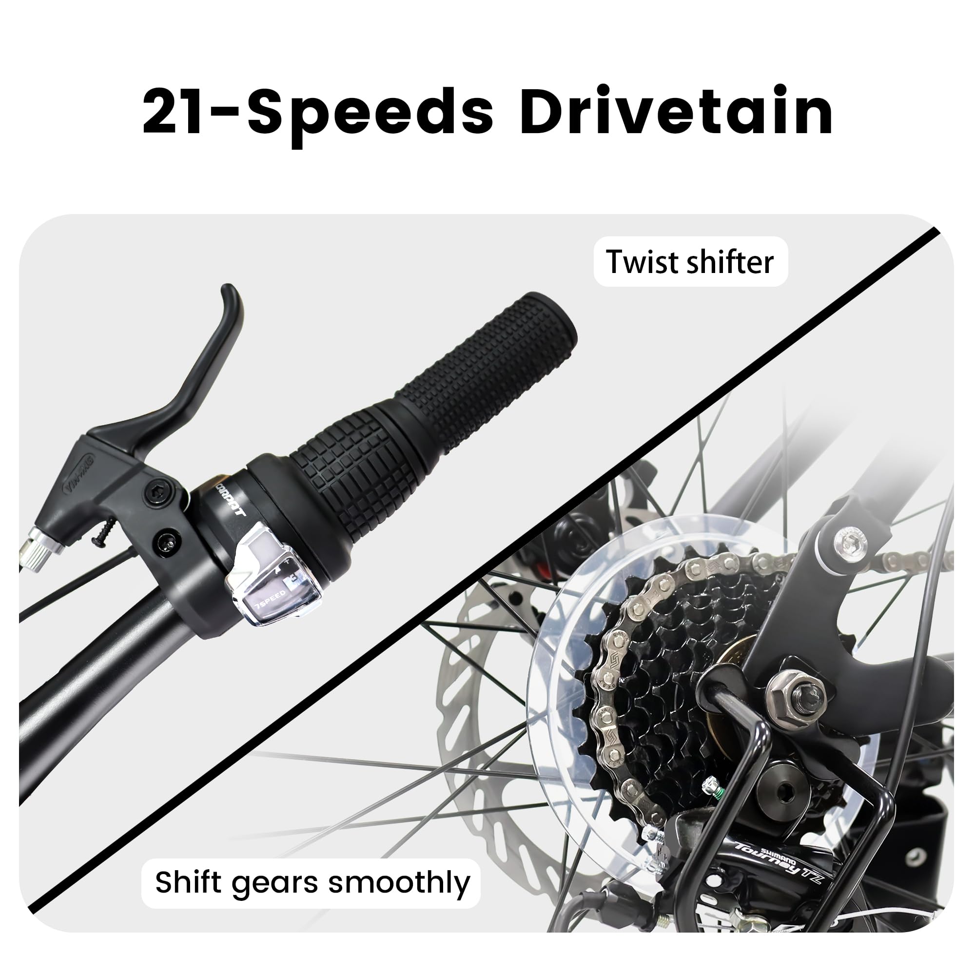 24 Inch Full Suspension Mountain Bike for Adults - Lightweight Aluminum Frame, Hydraulic Disc Brakes - Perfect for Trail Riding & Off-Road Adventures