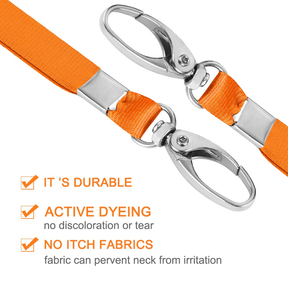 50 Pack Bulk Lanyards with Clips & Hook for ID Badges - Kids & Office Use