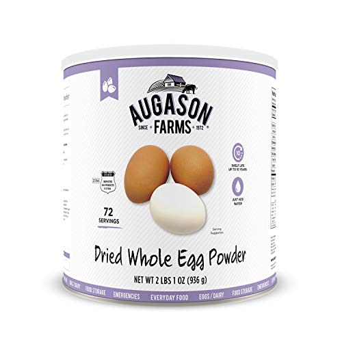Augason Farms Dried Whole Egg Powder 2 lbs 1 oz - Long Shelf Life Emergency Food Supply for Baking, Camping & Survival Kits