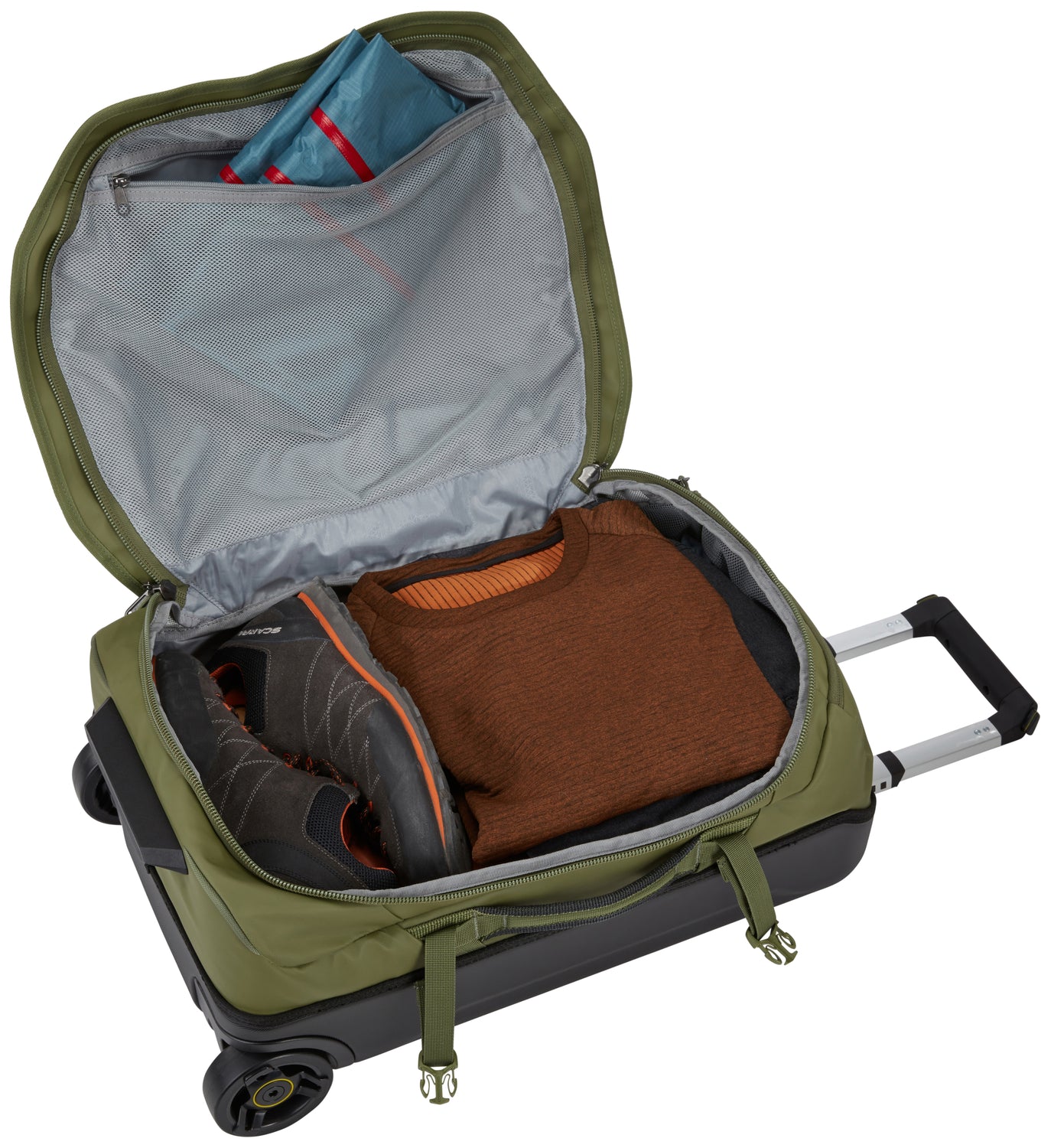 Thule Chasm 40L Wheeled Duffel Bag - Lightweight Carry-On Luggage for Travel, Durable Rolling Duffel with Spacious Storage, Perfect for Airplane, Road Trips & Outdoor Adventures (Olivine Green)