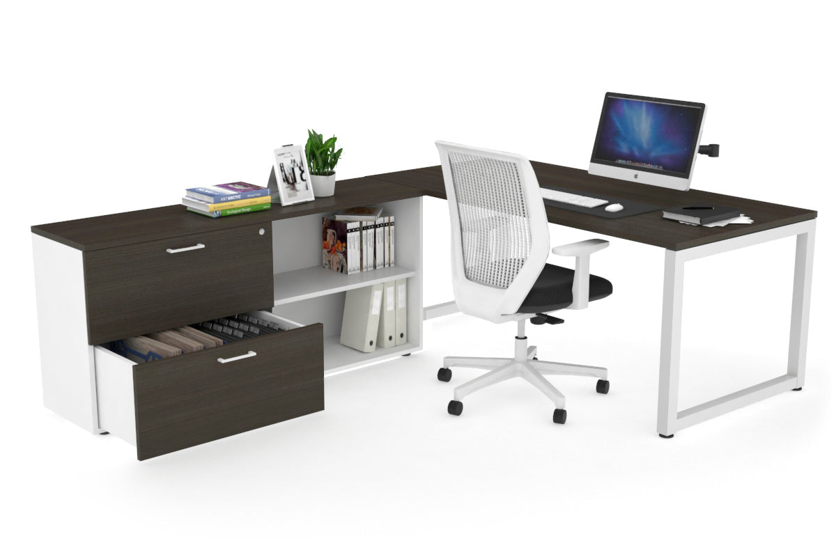 Quadro Loop Executive White Frame Office Chair [1800L x 700W] - Ergonomic Desk Chair for Home & Office Workspace