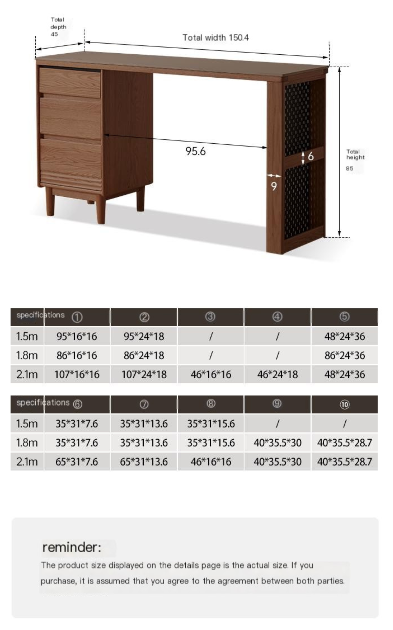 Premium Black Walnut & Oak Solid Wood Storage Cabinet - Luxury Style Rock Plate Design for Living Room, Bedroom & Office Organization
