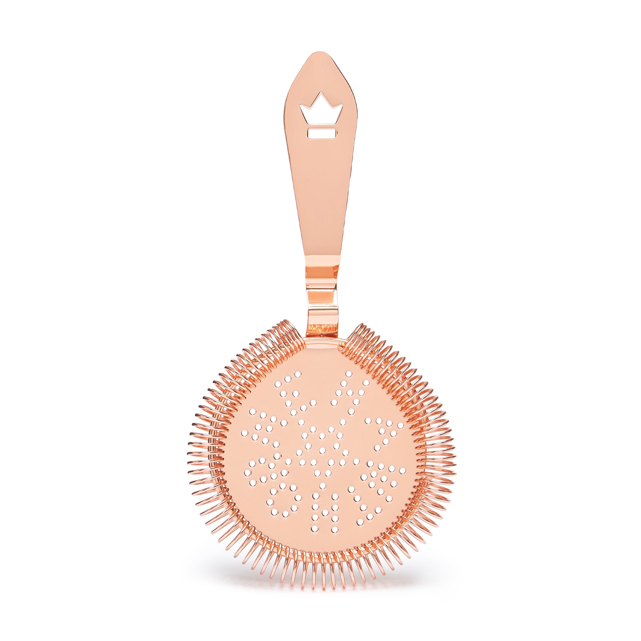 Vintage Style Large Cocktail Strainer - Copper Plated Bar Tool for Mixing Drinks, Perfect for Home Bars, Cocktail Parties, and Professional Bartending