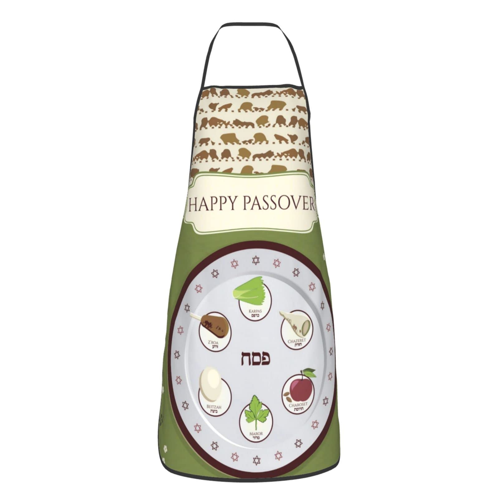 Happy Traditional Jewish Passover Apron - Adjustable Adult Chef Kitchen Bib for Cooking, Baking & Holiday Meals - Perfect for Seder Dinner & Kosher Cooking
