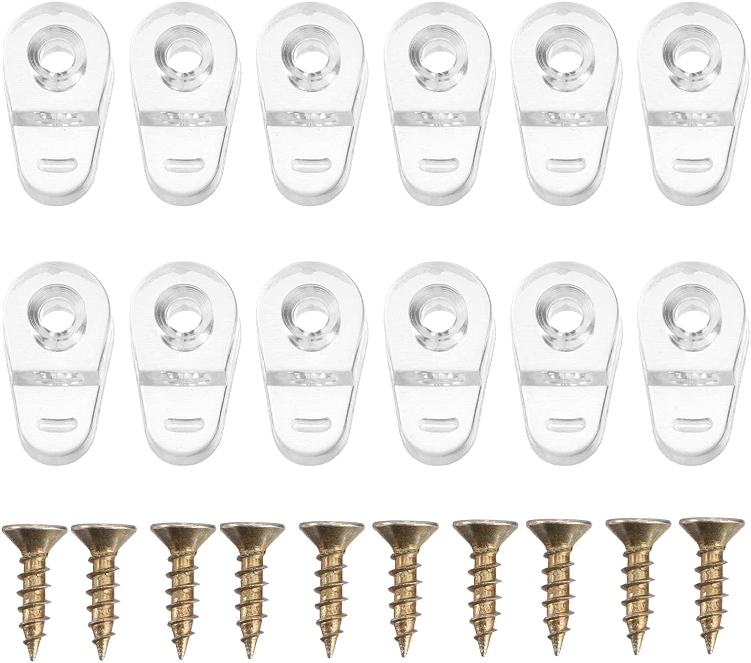 YARNOW 20 Pcs Glass Retainer Clips Kit - Secure Glass Door Panels & Mirrors with Plastic Holder Clips & Screws (Ideal for Shower Doors, Cabinets & DIY Home Projects)