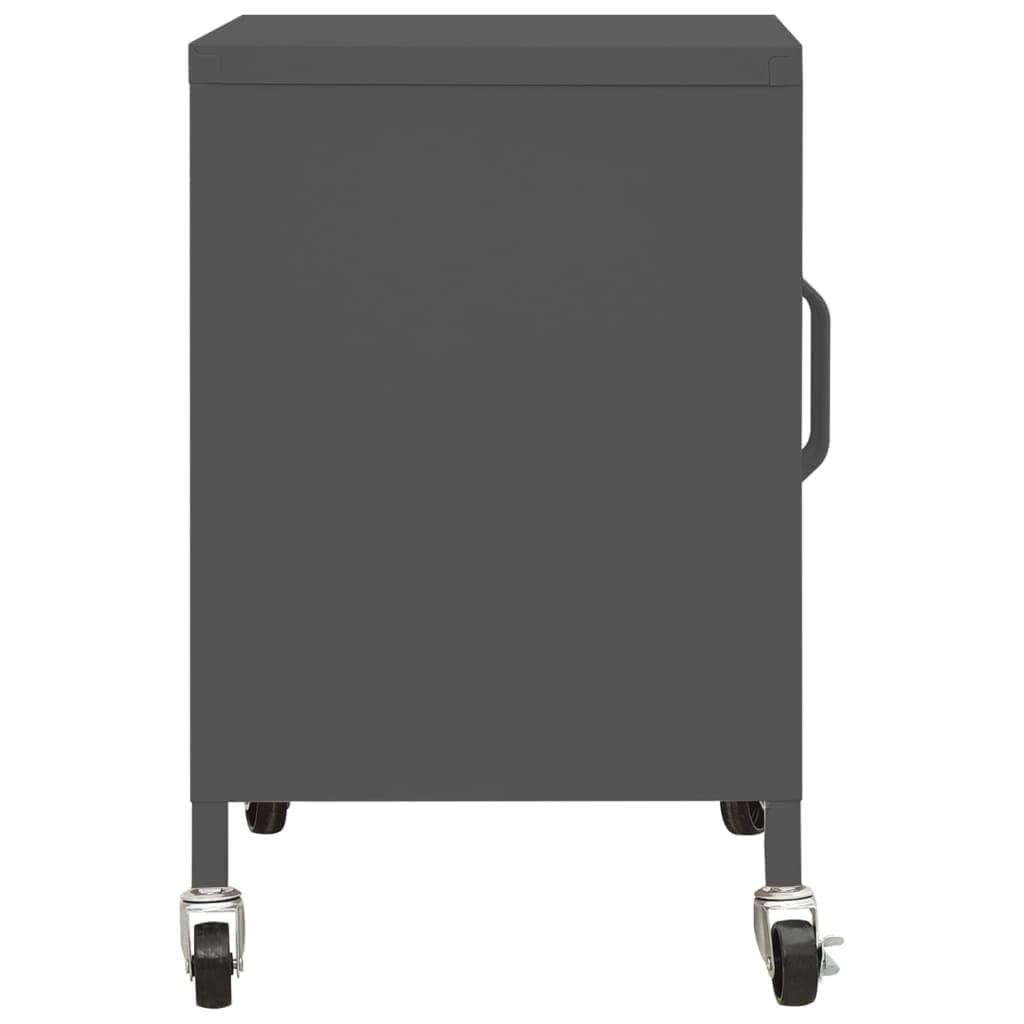 FAMIROSA 2-Door Steel Storage Cabinet with Adjustable Shelf & 4 Wheels - 23.6