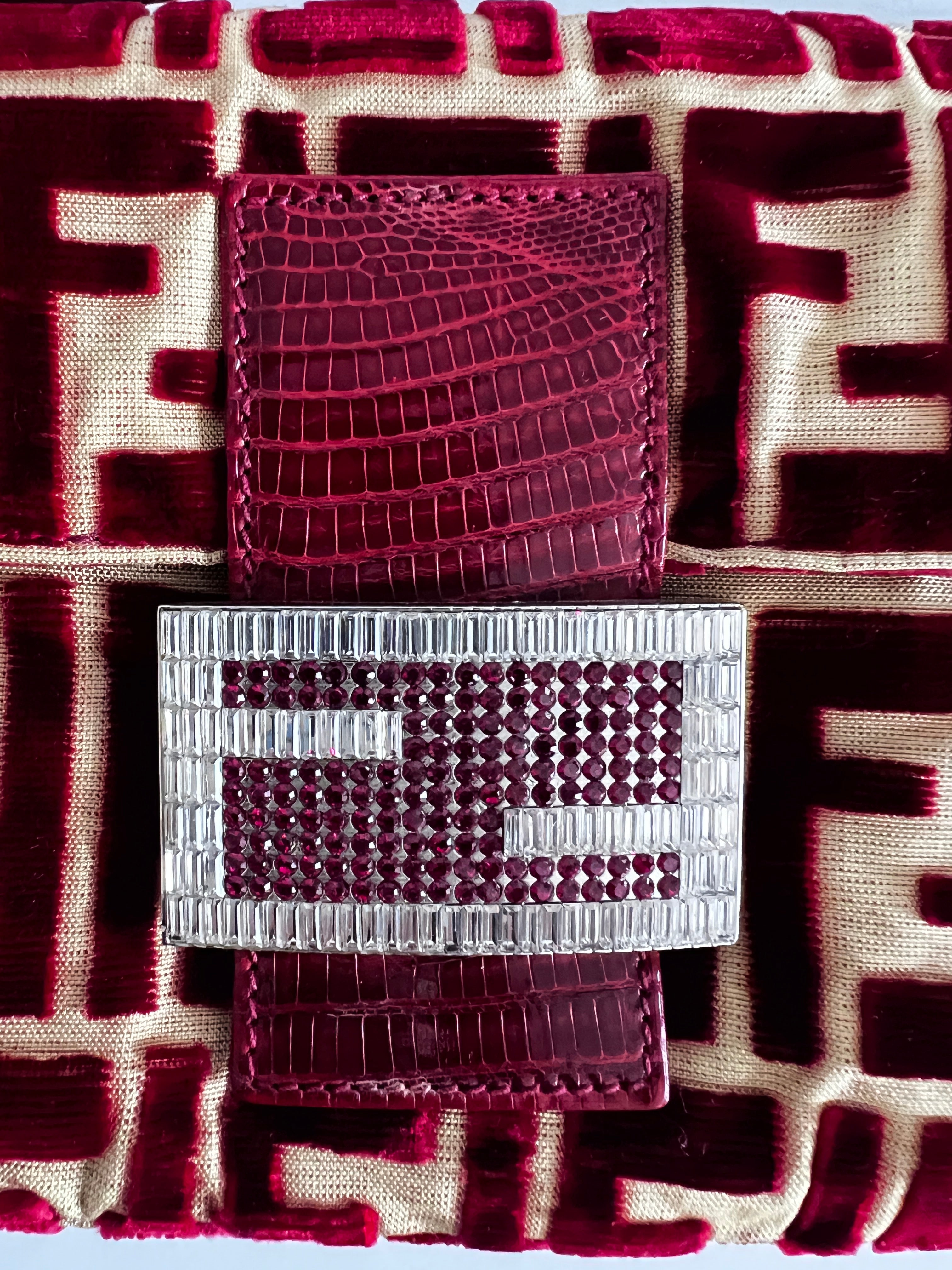 Vintage 1997 Fendi Red Silk Velvet Baguette Bag - Rare Designer Handbag for Women | Perfect for Evening Parties, Weddings & Special Occasions