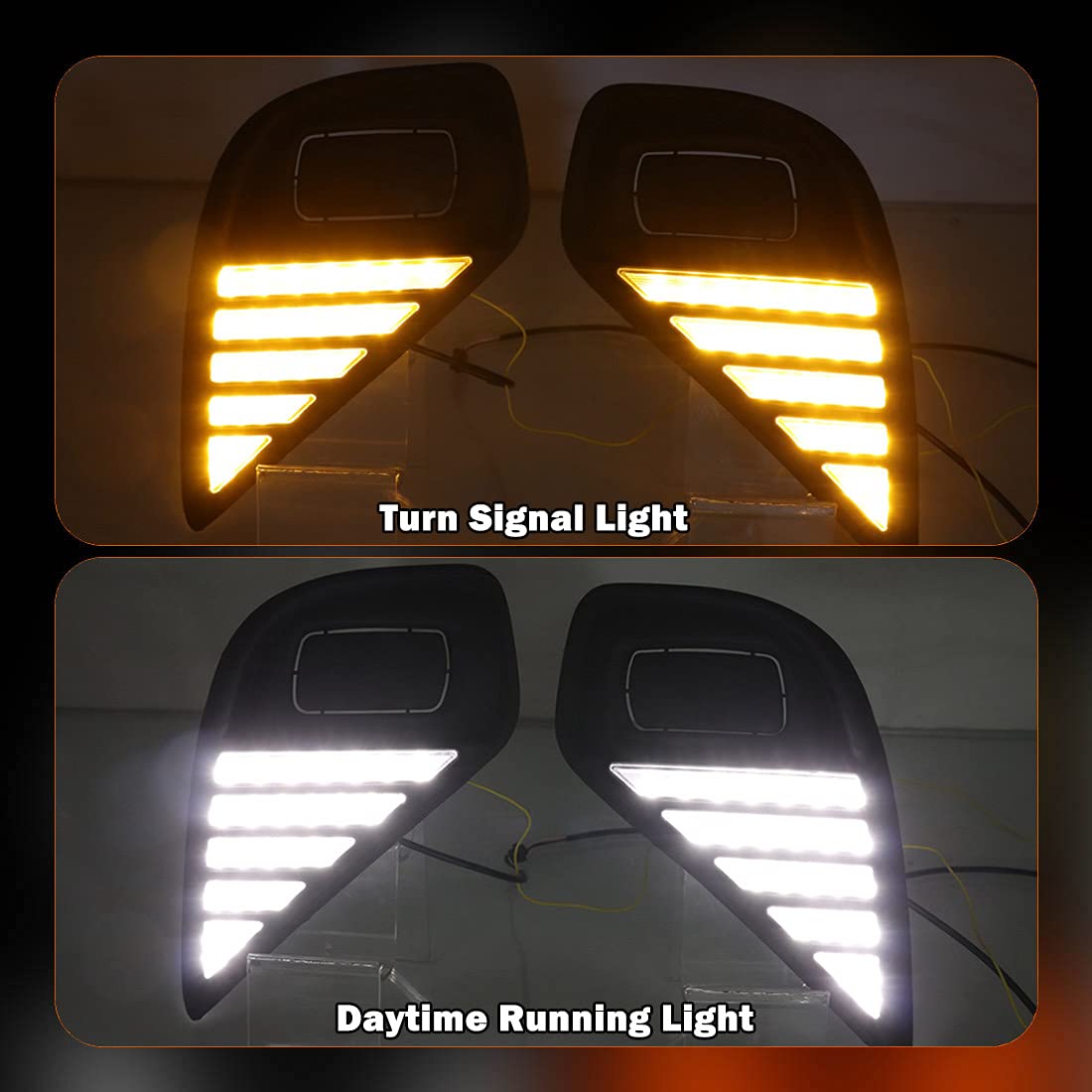 **2020-2025 Toyota Highlander LED Daytime Running Lights with Dynamic Turn Signal - DRL Fog Lights Replacement Kit with Wiring Harness - Perfect for Night Driving & Enhanced Safety**