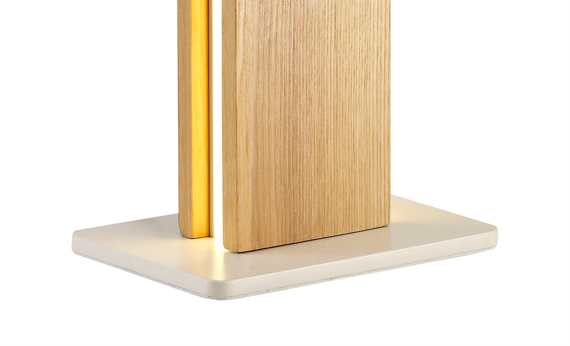 Aries Table Lamp - 2 x 6W LED Warm White Light (3000K, 450lm) - Modern Oak & Sand White Finish - 3 Year Warranty IP20 - Perfect for Bedroom, Living Room & Office Lighting