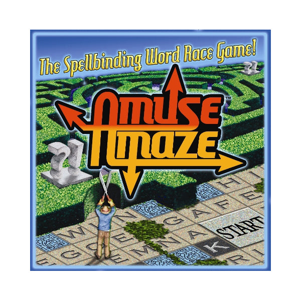AmuseAmaze Word Strategy Maze Board Game - Fun Family & Party Game for Kids & Adults - Perfect for Game Nights, Travel & Learning Activities