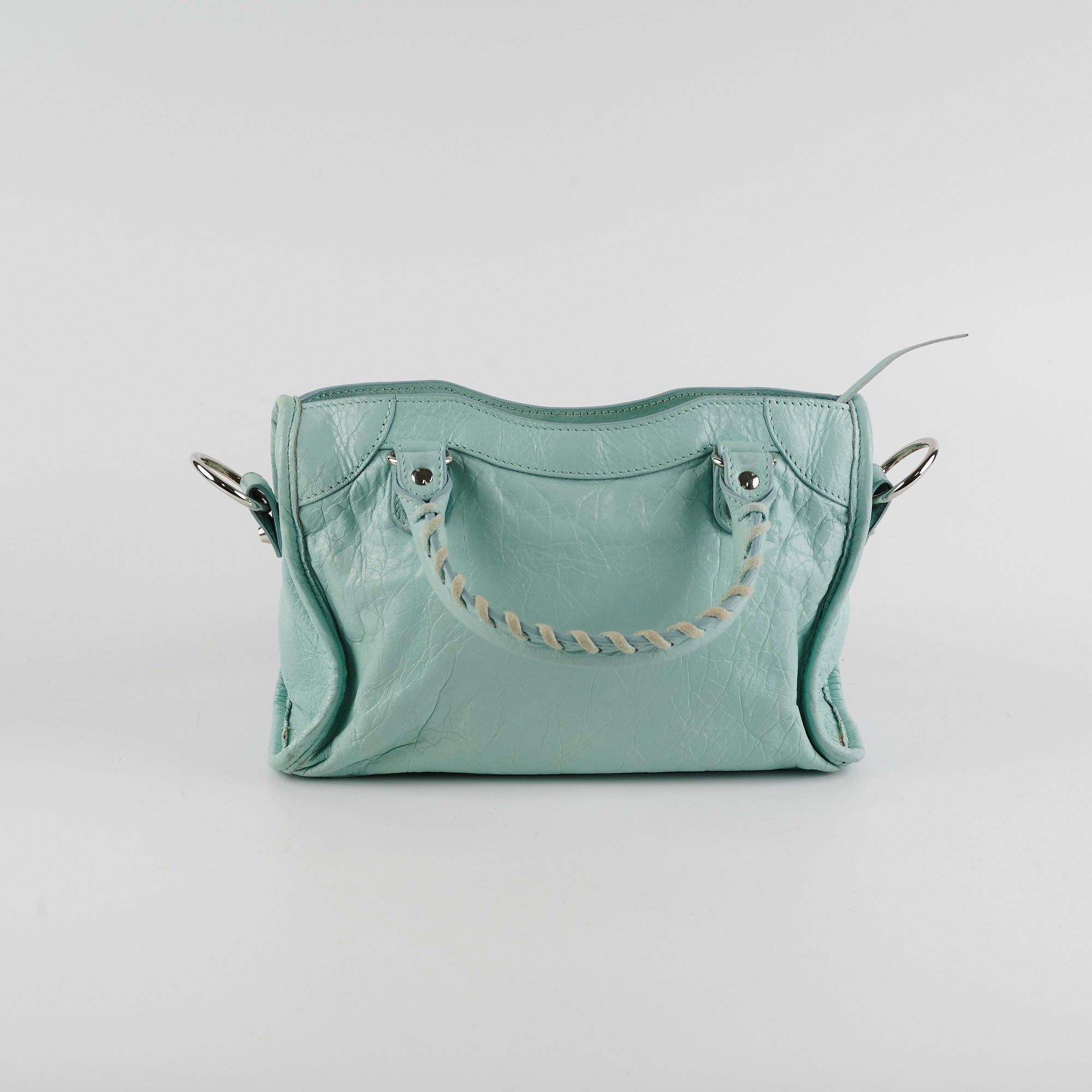 Balenciaga Classic Mini City Blue Tote Bag for Women - Luxury Leather Handbag for Daily Use, Travel & Shopping