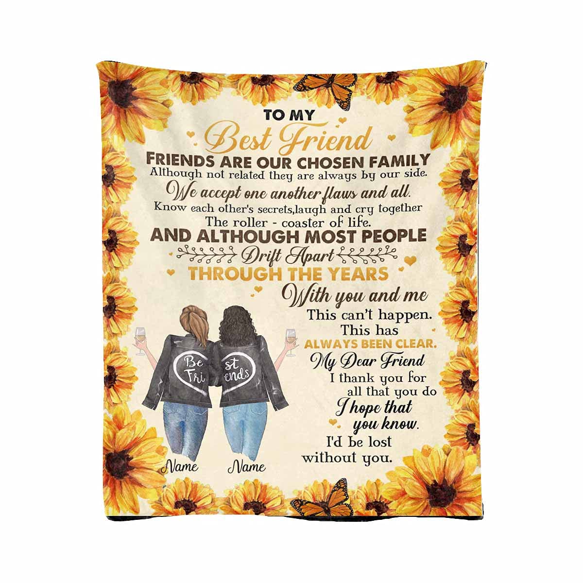 Custom Personalized Fleece Blanket for Best Friends - 40