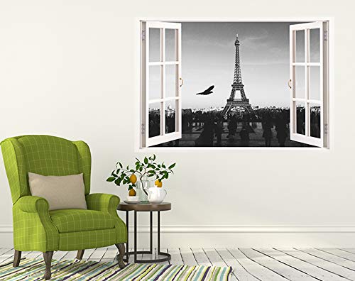 3D Removable Vinyl Wall Decals Stickers - Peel & Stick Cityscape Wallpaper for Home Decor (85x105cm) - Easy to Apply DIY Wall Art for Living Room, Bedroom & Nursery