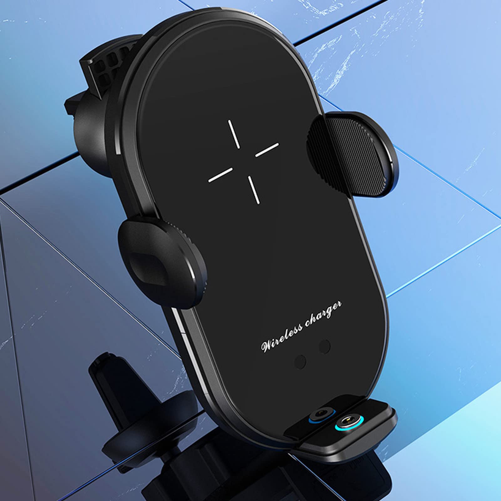 2 in 1 Wireless Car Charger & Phone Mount - Fast Charging Auto Clamping Car Phone Holder for iPhone & Android - Perfect for Dashboard, Windshield or Air Vent Mounting - Safe Driving Accessory for Commuting & Road Trips