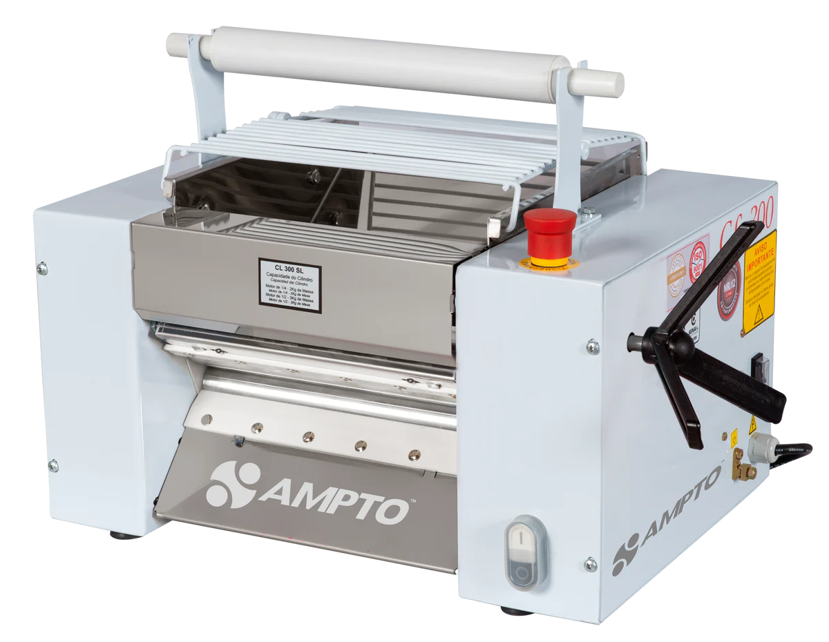 AMTPO 12'' Dough Roller & Sheeter - Table Top Pasta Machine with 4.5 lbs Dough Capacity & 66 RPM Speed (CL 300SL) - Perfect for Homemade Pasta, Pizza Dough & Pastry Making