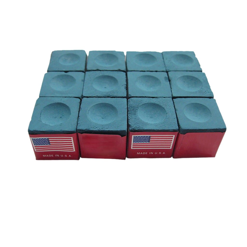 Premium Billiard Chalk Box with 12 Cubes - Blue Master Pool Cue Chalk for Professional & Home Use - Perfect for Bars, Game Rooms & Pool Halls