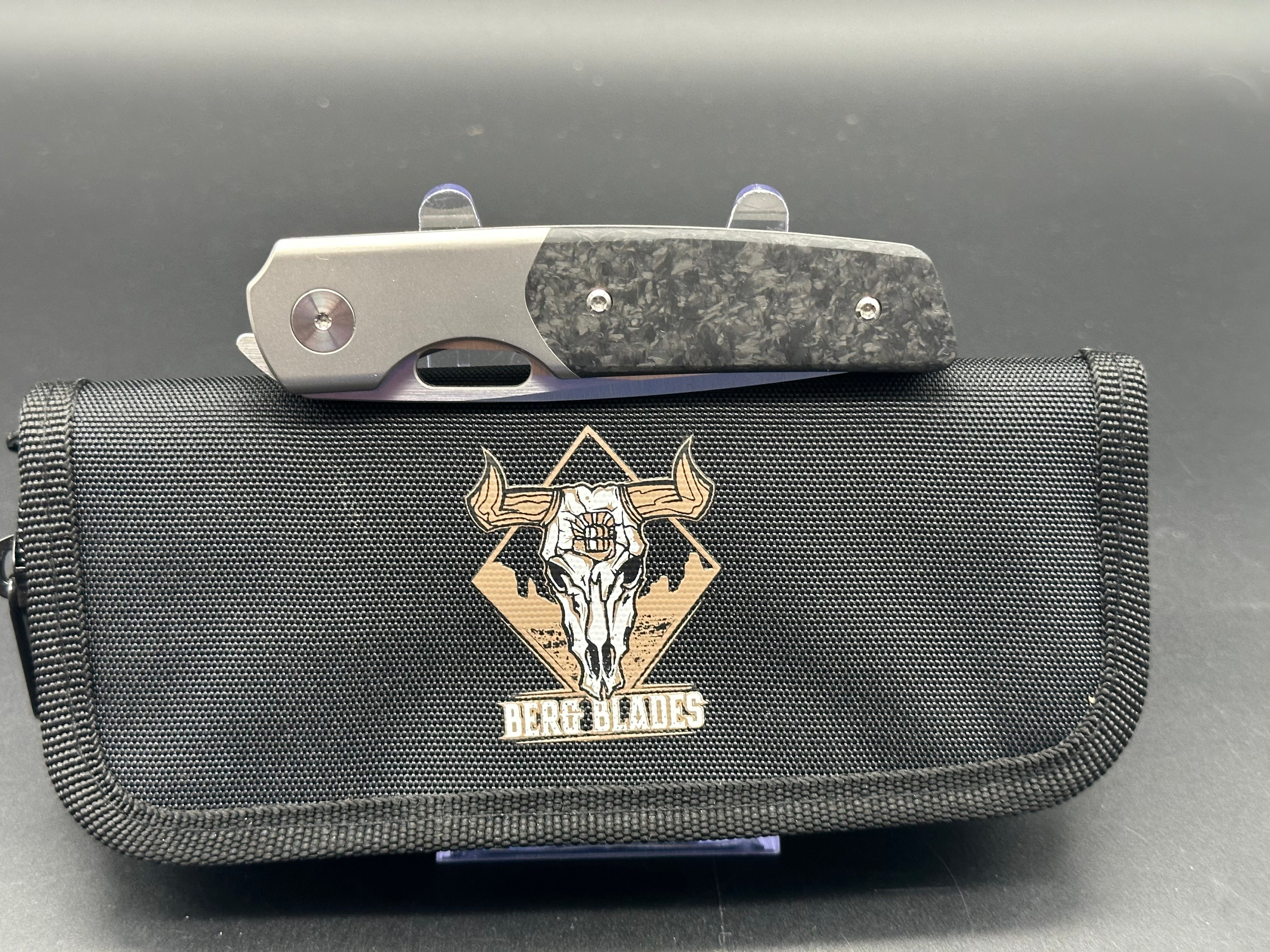 Berg Blades Sweeney Titanium & Carbon Fiber Handle Folding Knife with 20CV Steel Blade - EDC, Outdoor Camping, Hunting & Survival Gear